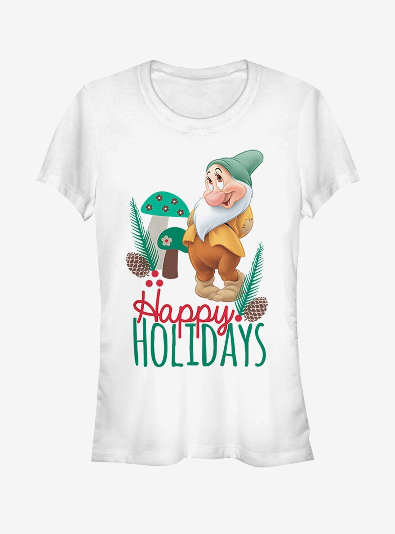 Disney Snow White And The Seven Dwarfs Bashful Holiday Girls T-Shirt | Trending Graphic Tee For Fans