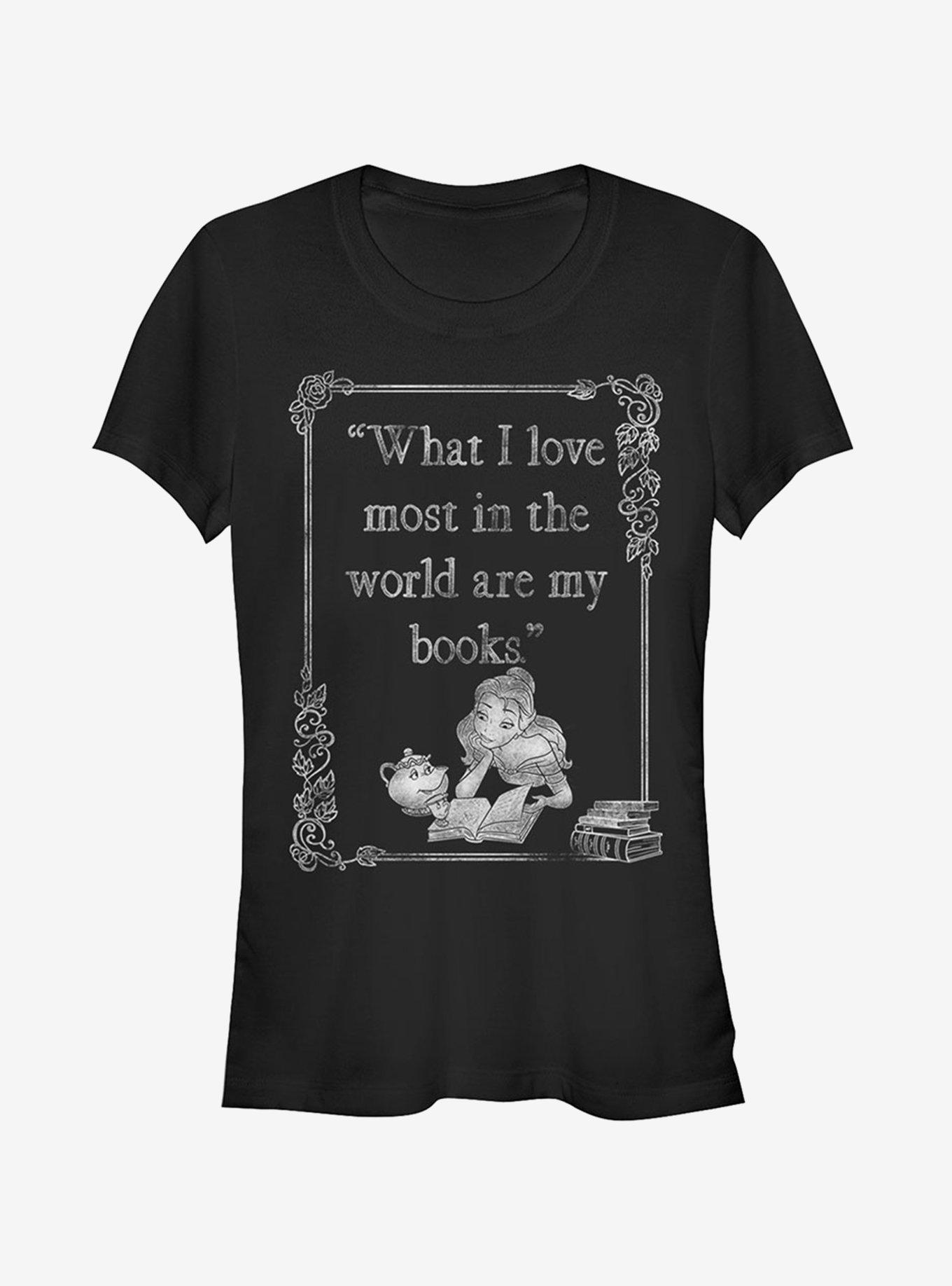 Disney Belle Loves Books Girls T-Shirt | Trending Graphic Tee For Fans