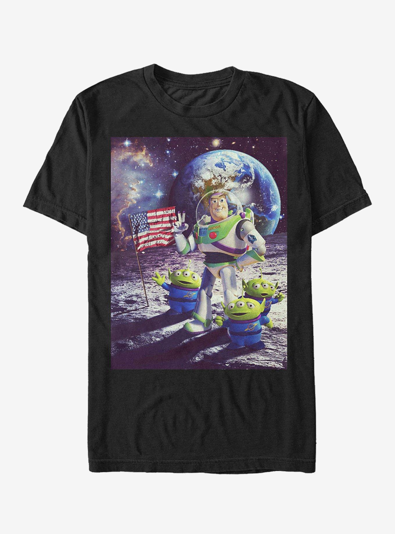 Disney Pixar Toy Story Buzz & Alien Moon Landing T-Shirt | Trending Graphic Tee For Fans