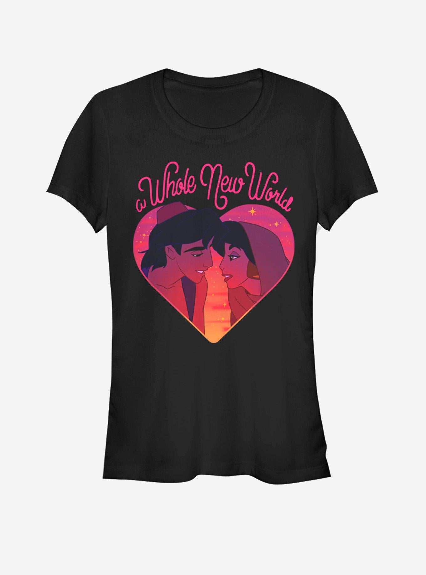 Disney Aladdin & Jasmine A Whole New Love Girls T-Shirt | Trending Graphic Tee For Fans