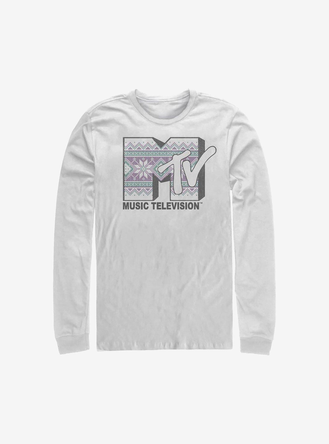 MTV Christmas Pattern Long-Sleeve T-Shirt | Trending Graphic Tee For Fans