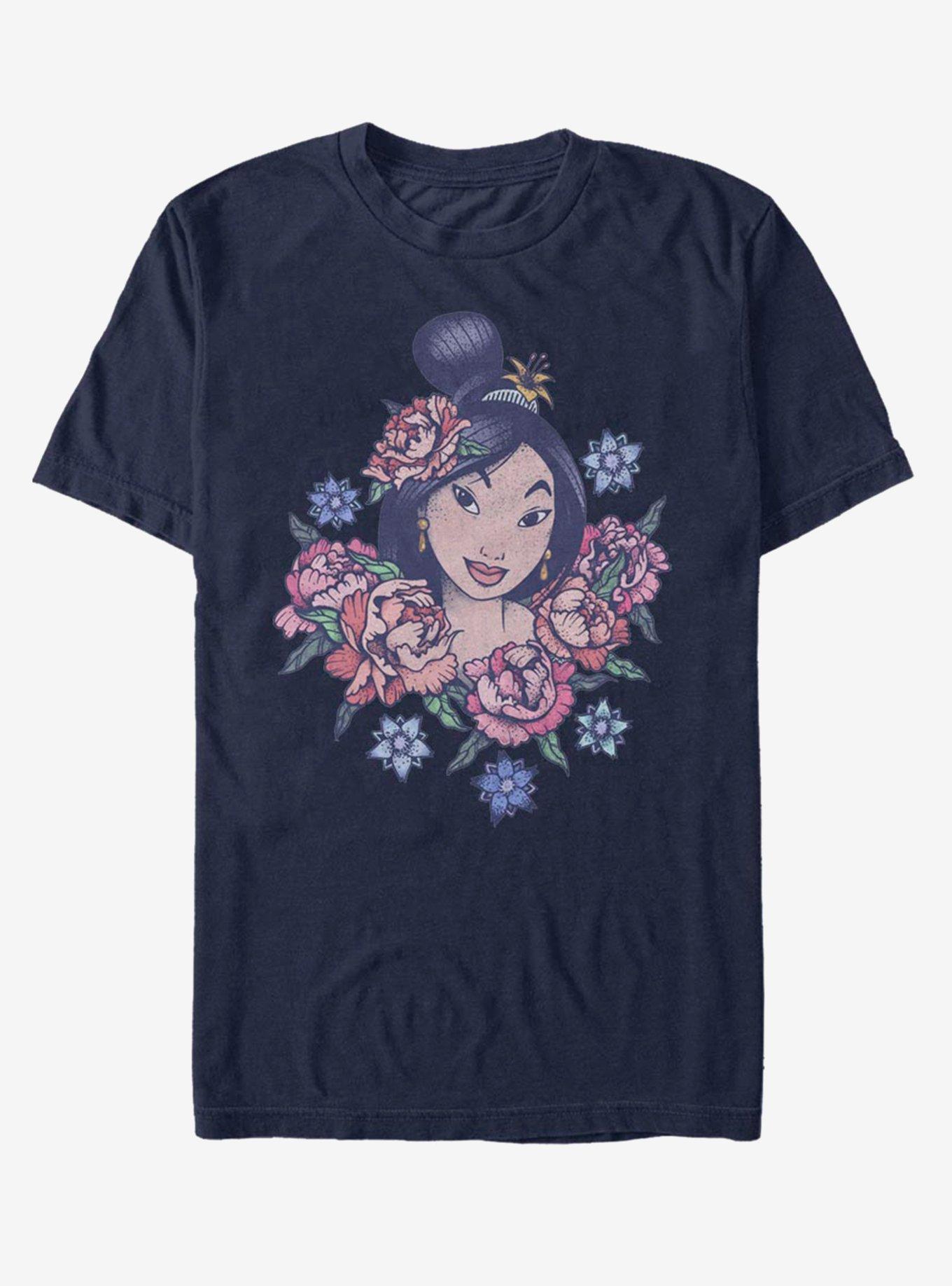 Disney Mulan Floral Portrait T-Shirt | Trending Graphic Tee For Fans