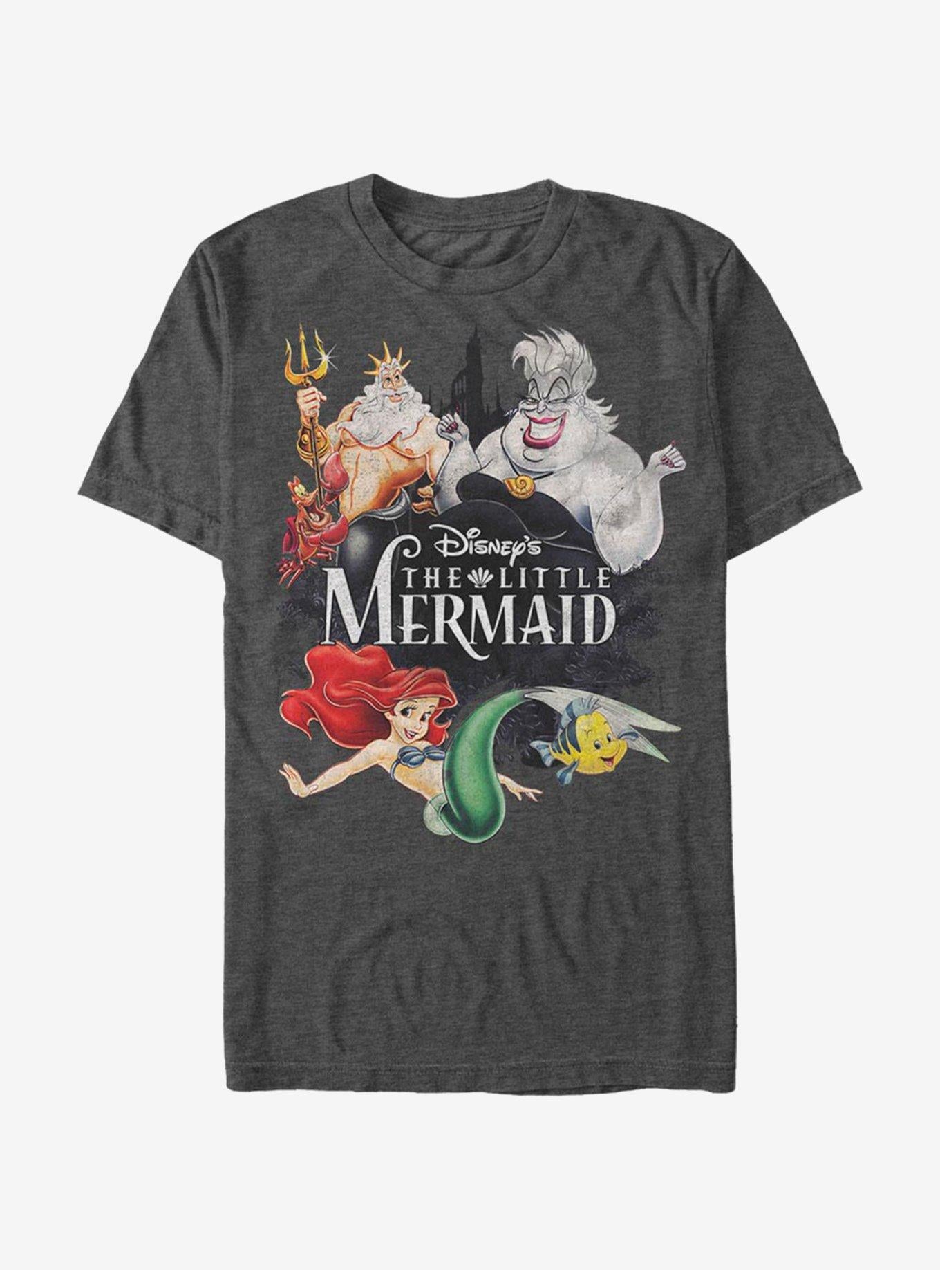 Disney The Little Mermaid Watercolor Poster T-Shirt | Trending Graphic Tee For Fans