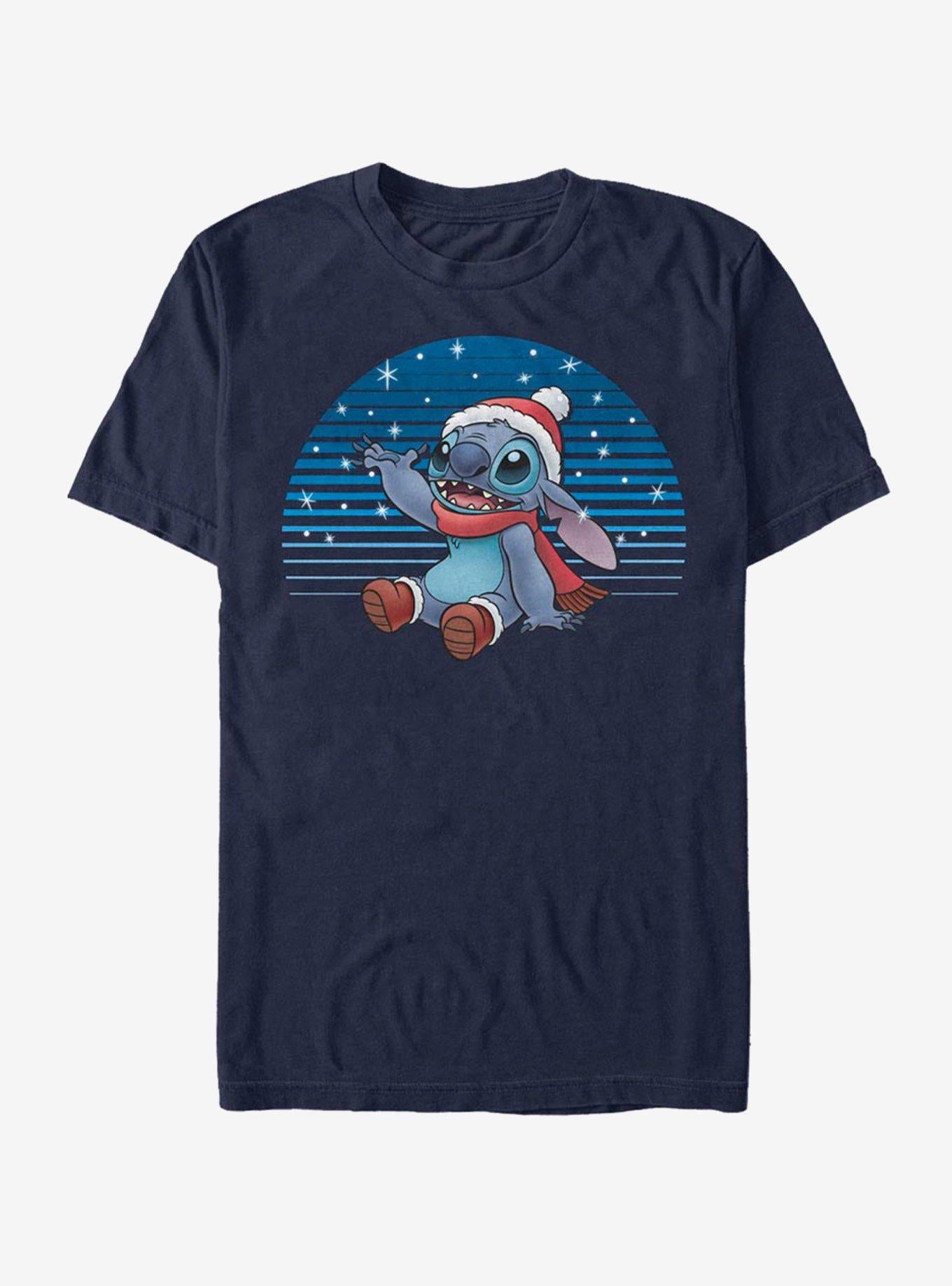 Disney Lilo & Stitch Holiday Snowing Stitch T-Shirt | Trending Graphic Tee For Fans
