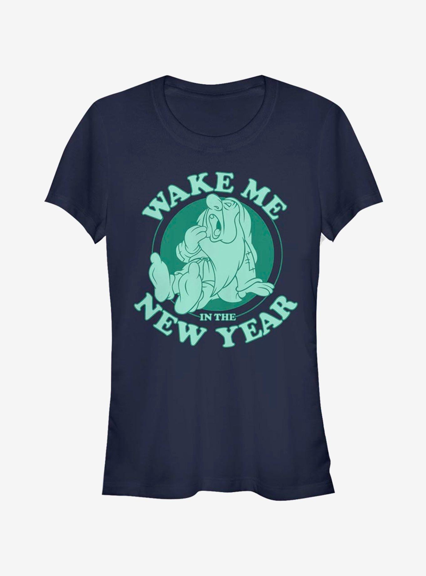 Disney Snow White Sleepy New Year Girls T-Shirt | Trending Graphic Tee For Fans