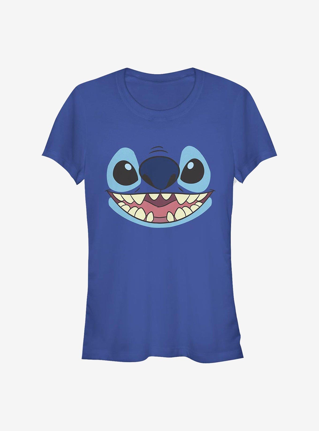 Disney Lilo & Stitch Face Large Girls T-Shirt | Trending Graphic Tee For Fans