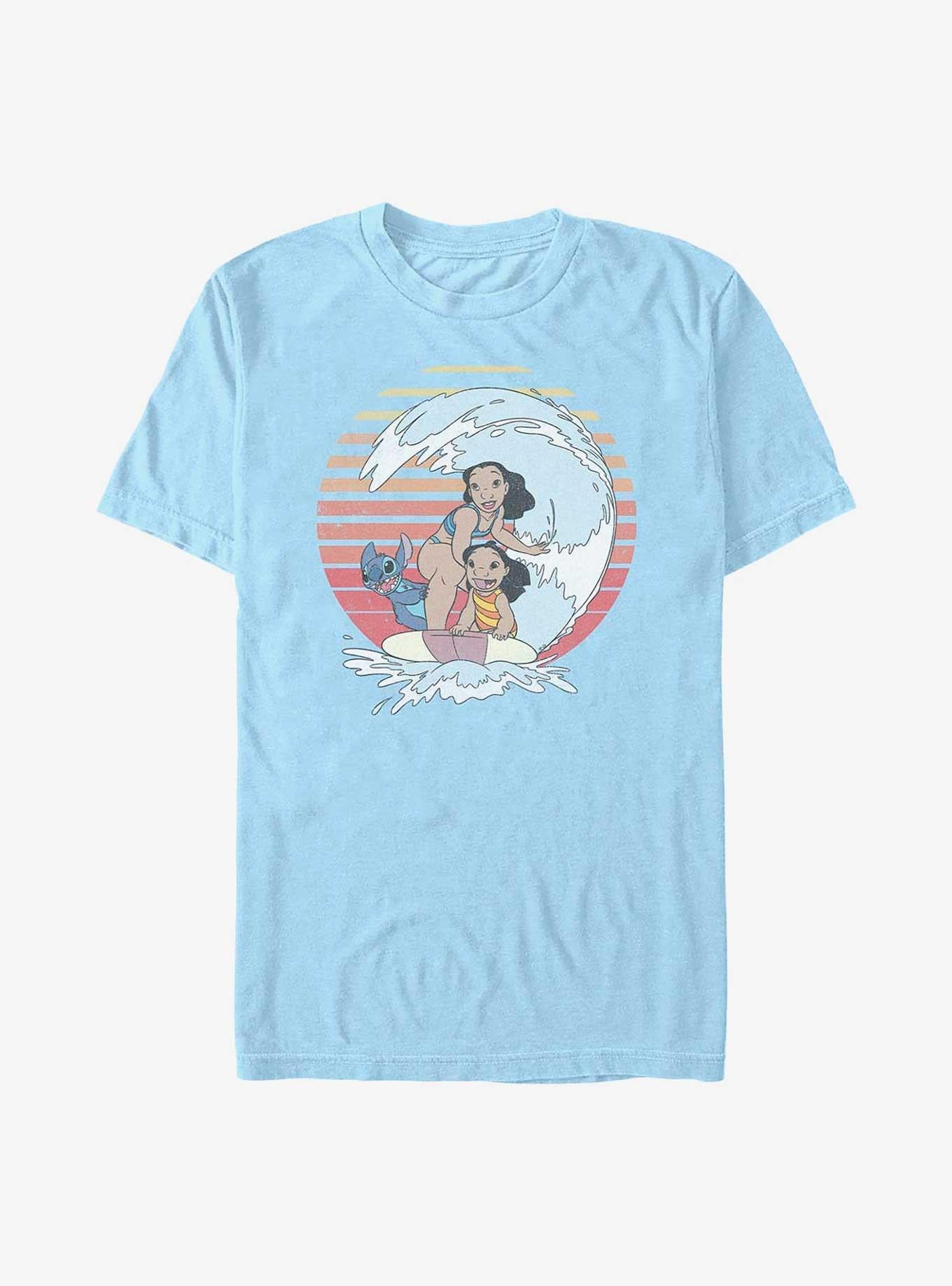 Disney Lilo & Stitch Family Surfing T-Shirt | Trending Graphic Tee For Fans