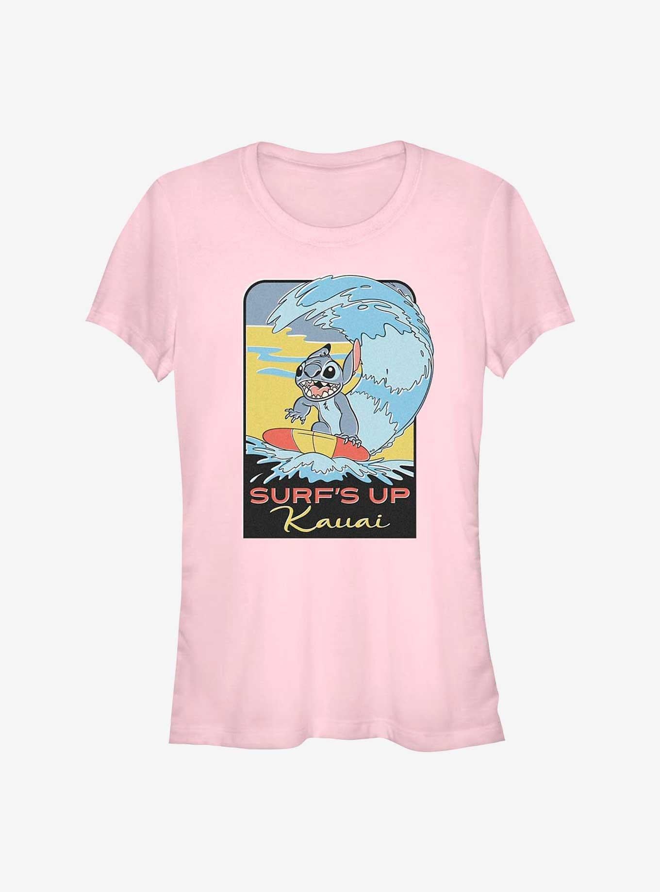 Disney Lilo & Stitch Surf's Up Kauai Girls T-Shirt | Trending Graphic Tee For Fans