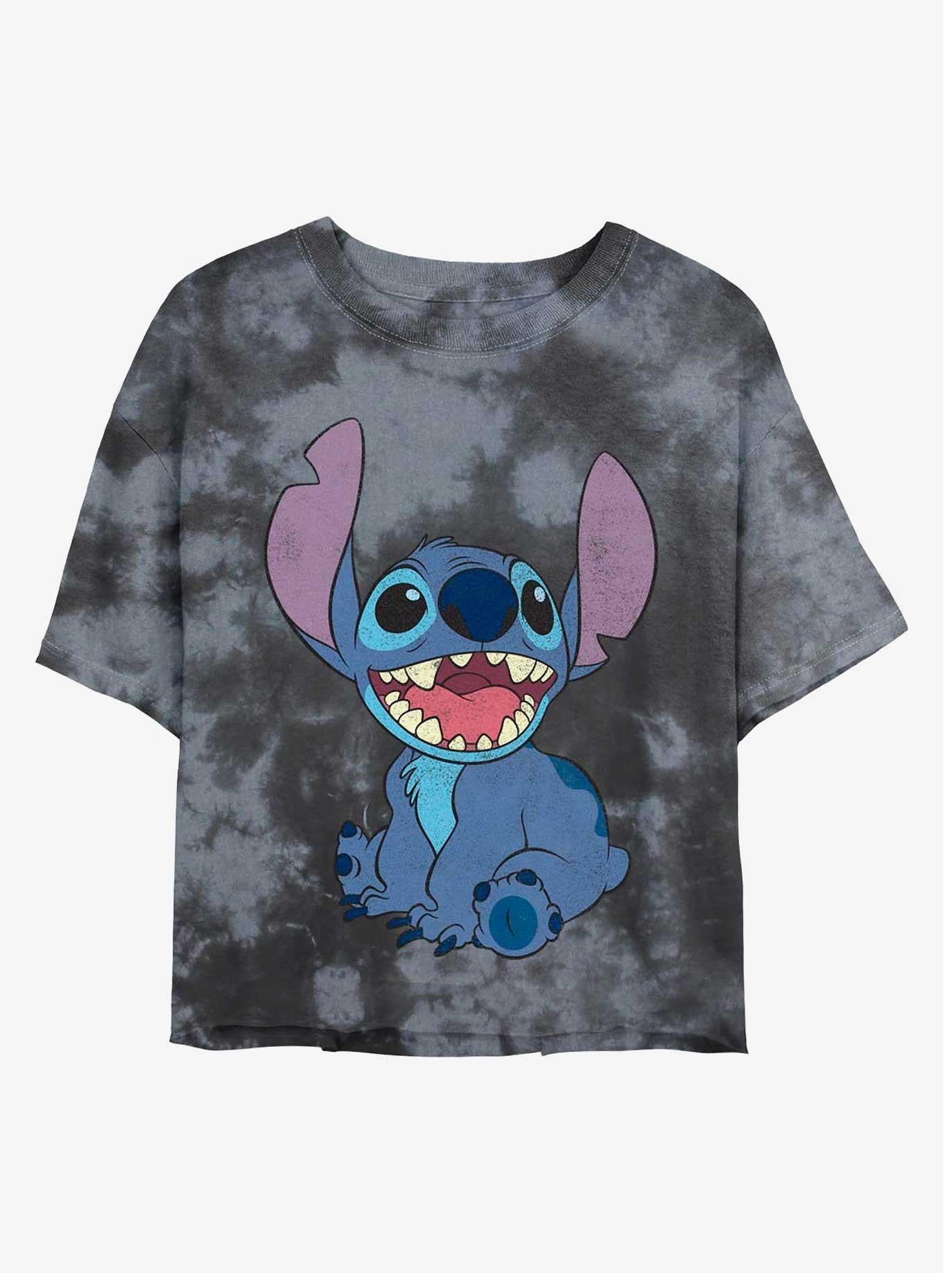 Disney Lilo & Stitch Happy Stitch Tie-Dye Girls Crop T-Shirt | Trending Graphic Tee For Fans