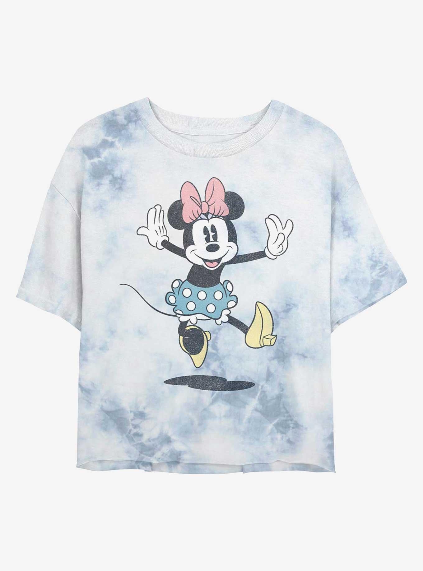 Disney Minnie Mouse Minnie Jump Tie-Dye Girls Crop T-Shirt | Trending Graphic Tee For Fans