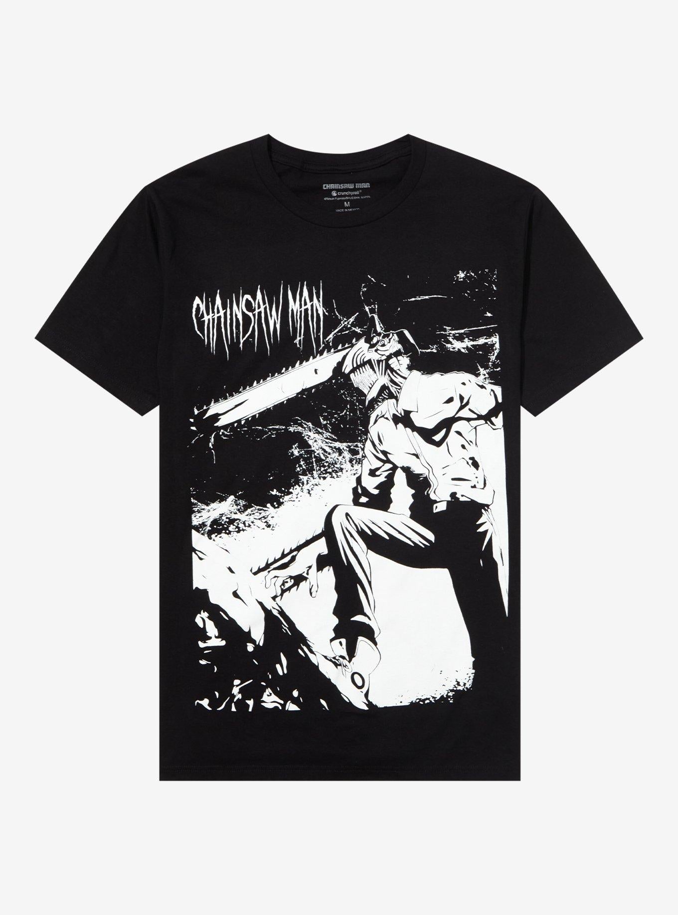 Chainsaw Man Jumbo Denji Black & White T-Shirt | Trending Graphic Tee For Fans