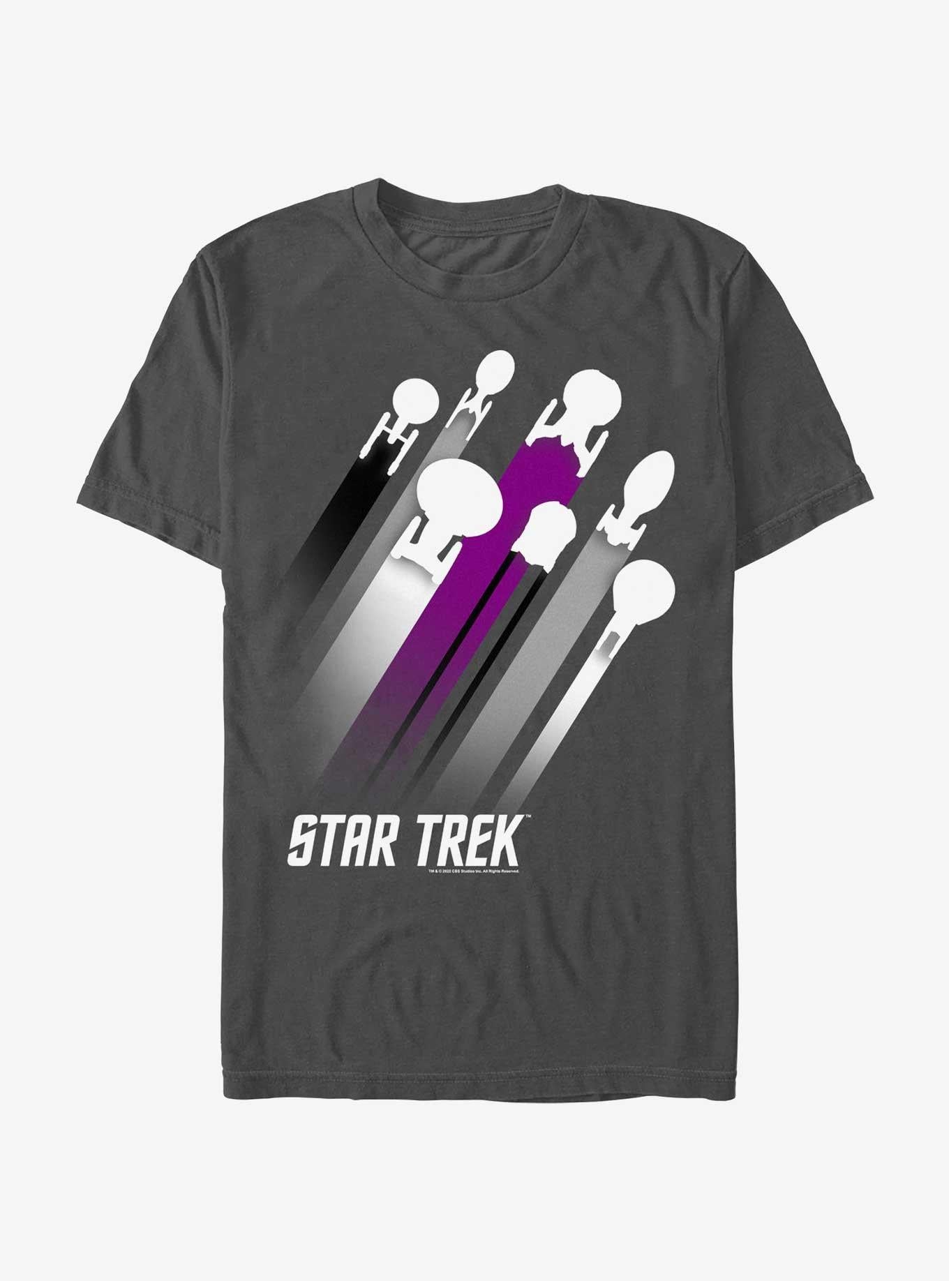 Star Trek Asexual Flag Streaks Pride T-Shirt | Trending Graphic Tee For Fans