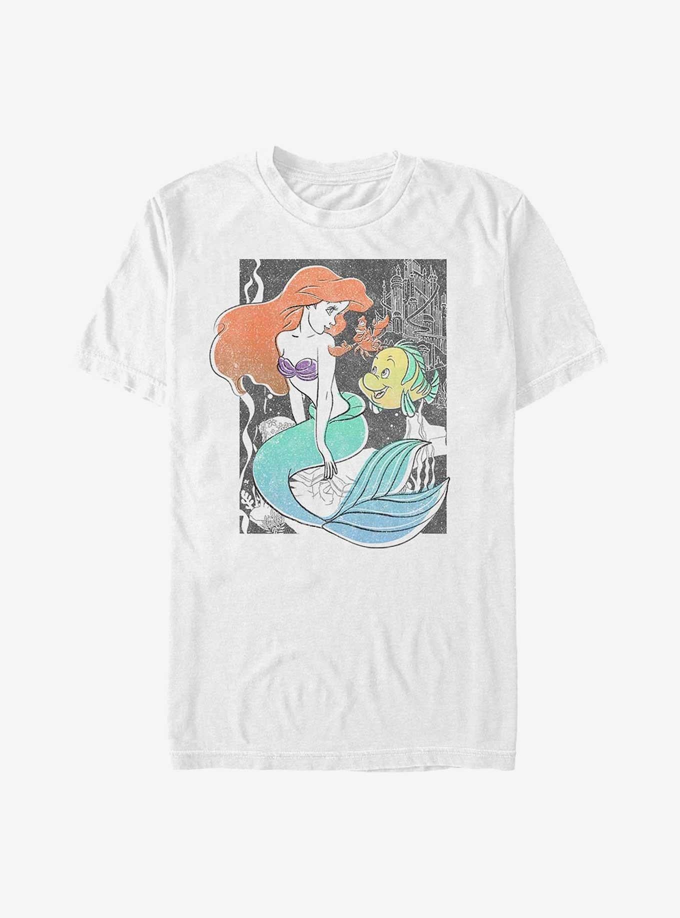 Disney The Little Mermaid Ariel and Flounder Poster T-Shirt | Trending Graphic Tee For Fans
