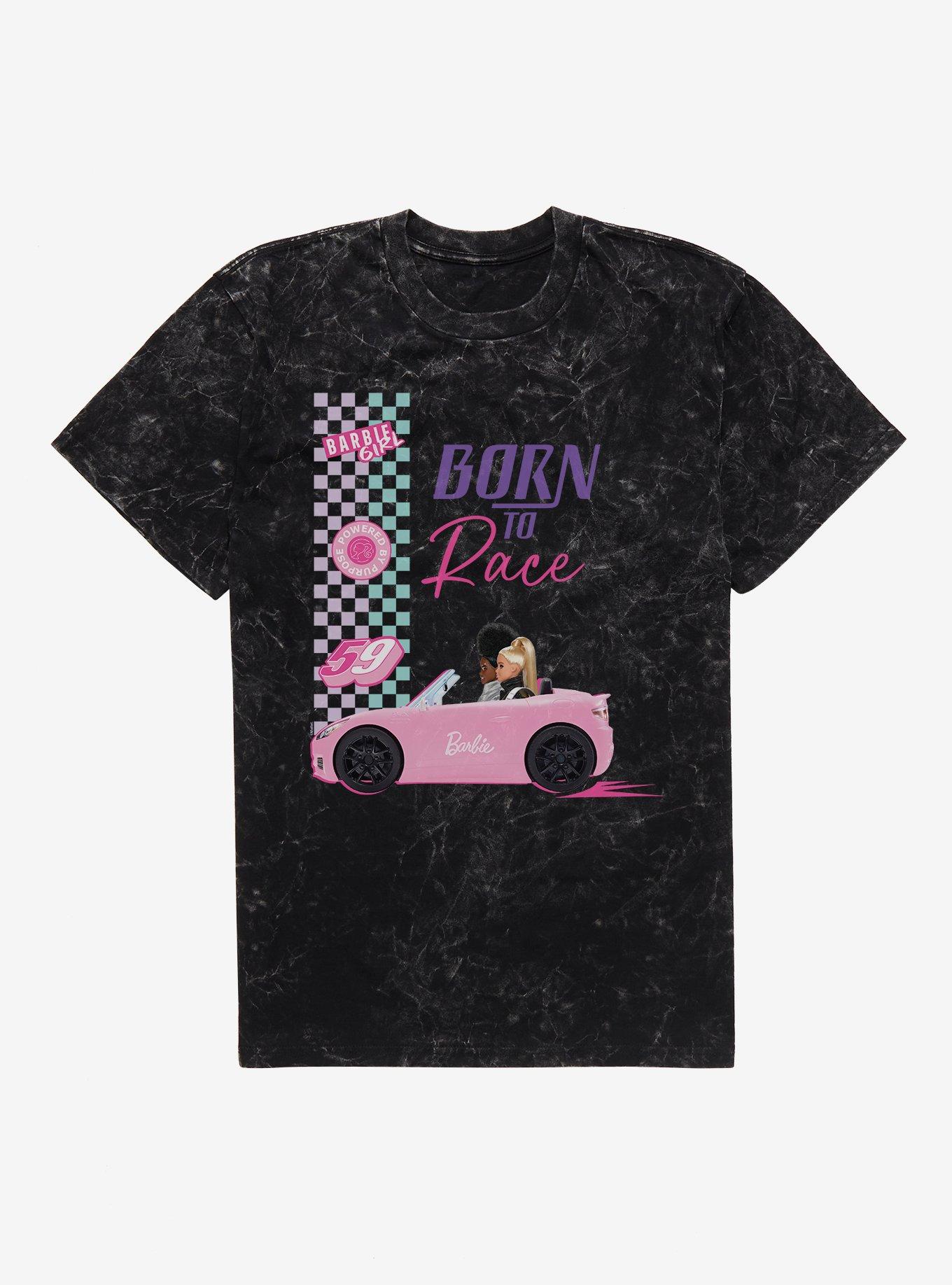 Barbie Born To Race Mineral Wash T-Shirt | Trending Graphic Tee For Fans