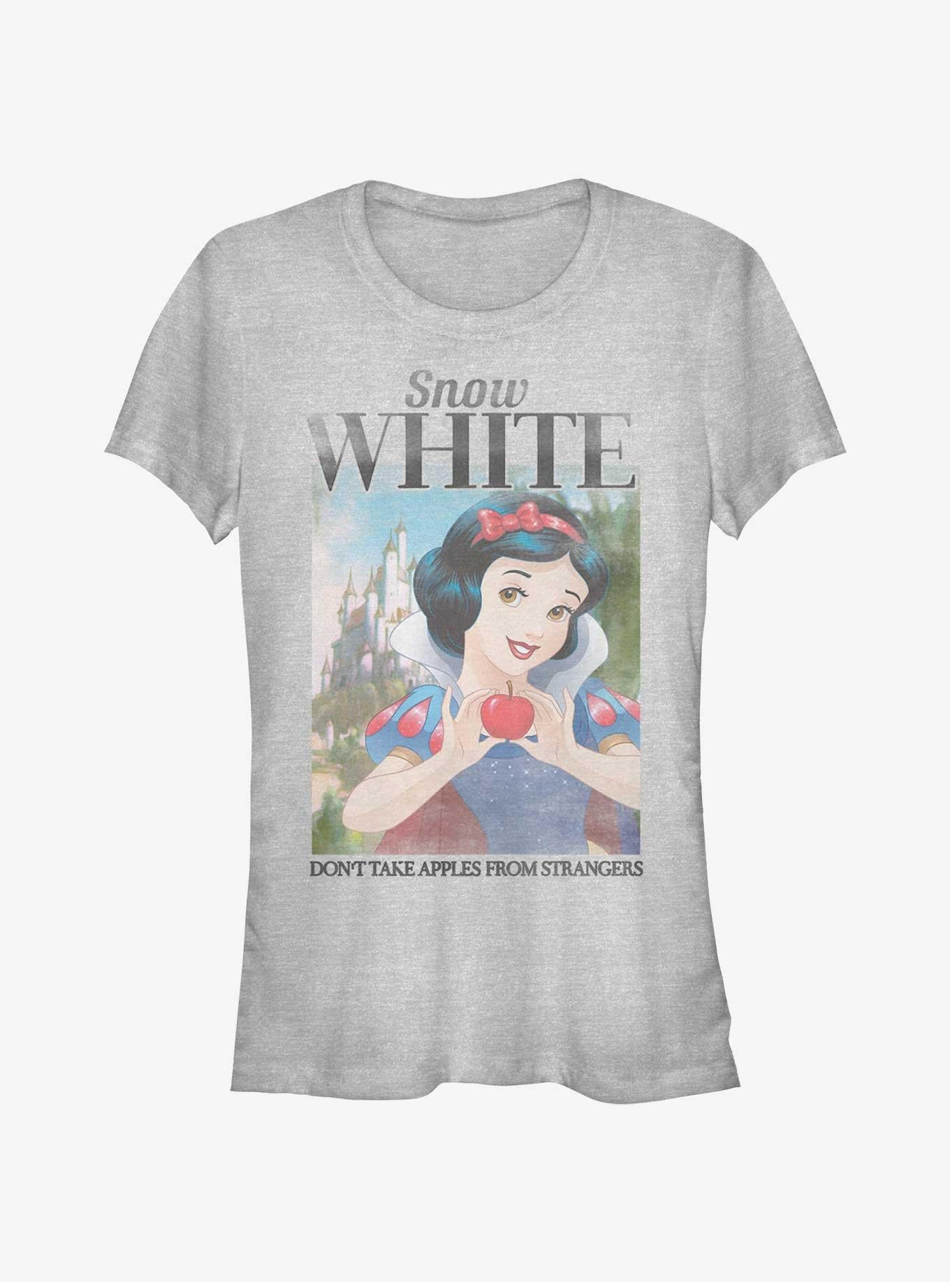 Disney Snow White and the Seven Dwarfs Don't Take Apples From Strangers Girls T-Shirt | Trending Graphic Tee For Fans