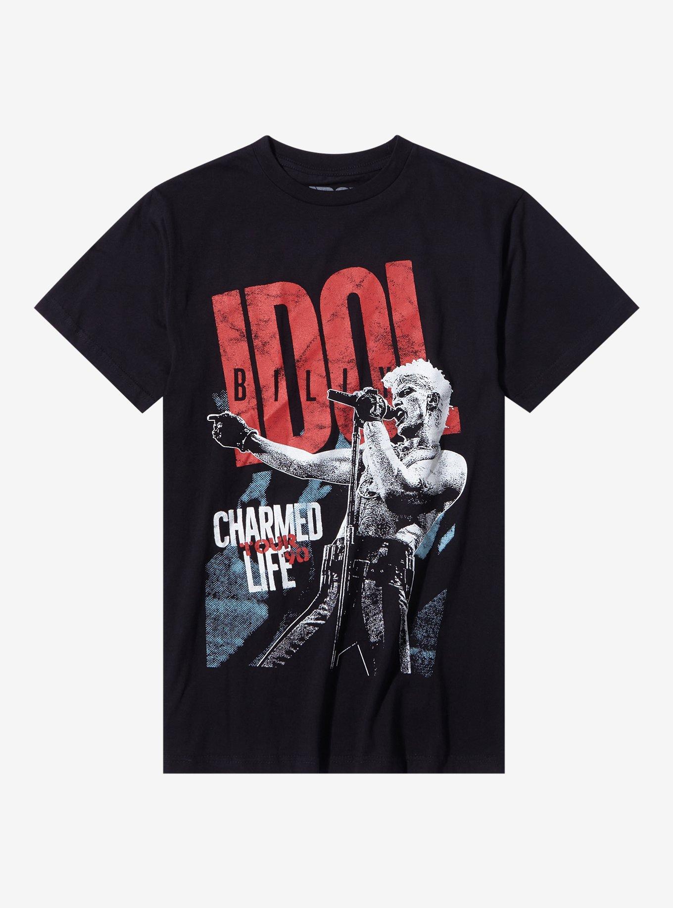 Billy Idol Charmed Life '90 Tour Boyfriend Fit Girls T-Shirt | Trending Graphic Tee For Fans