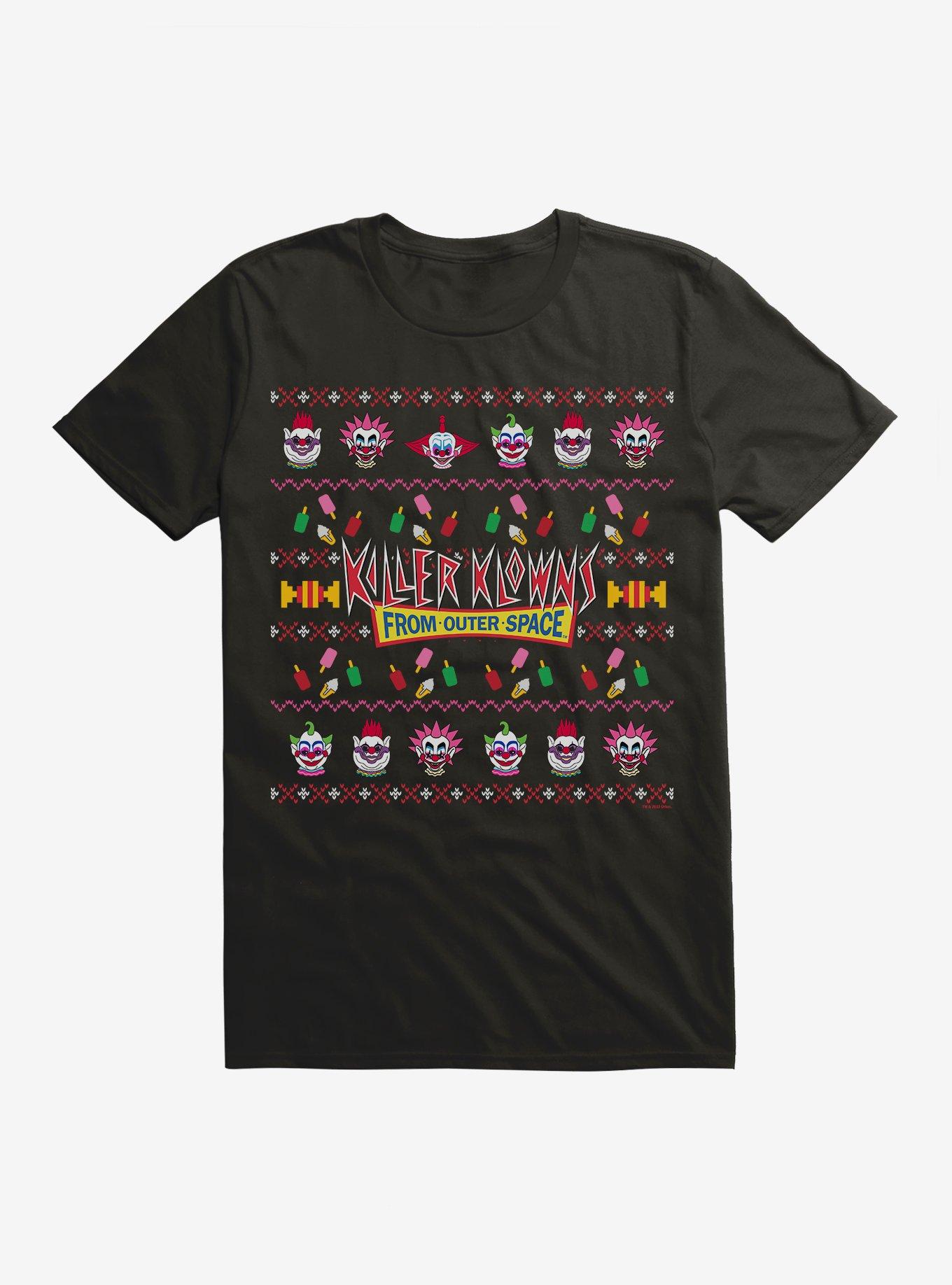 Killer Klowns From Outer Space Ugly Christmas Pattern T-Shirt Sweater | Soft Knit For Everyday Comfort