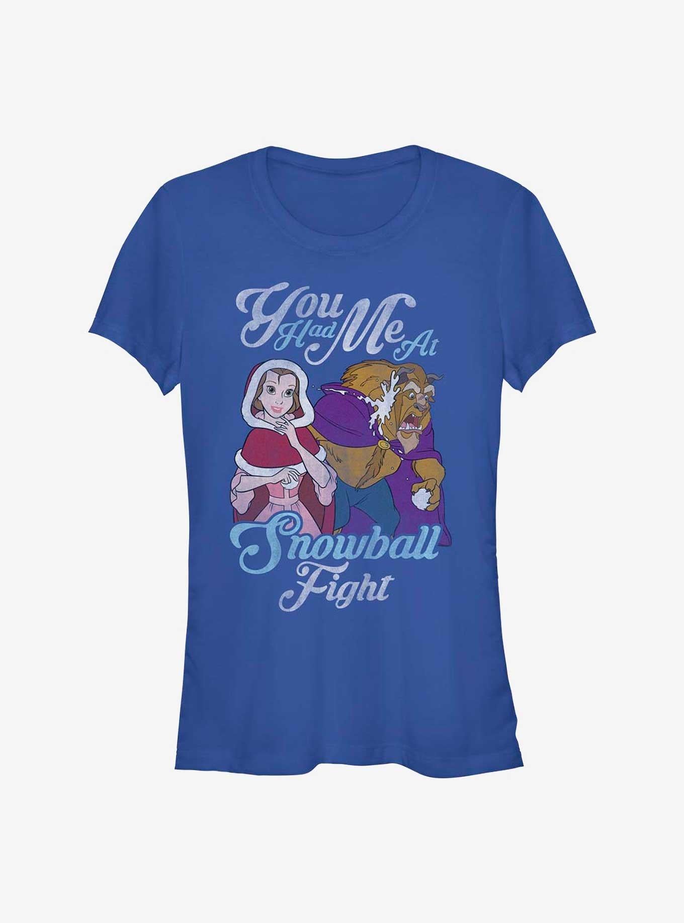 Disney Beauty and the Beast Snowball Fight Girls T-Shirt | Trending Graphic Tee For Fans