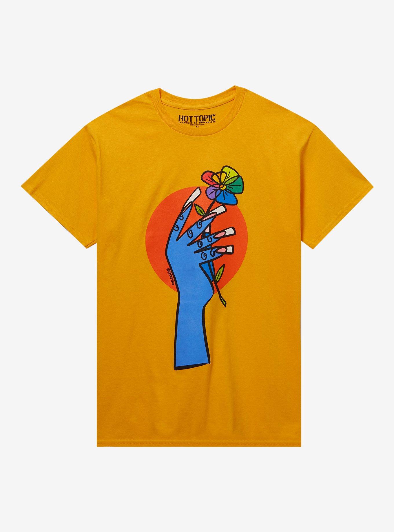Acrylic Nails & Rainbow Flower By Cozcon T-Shirt | Trending Graphic Tee For Fans