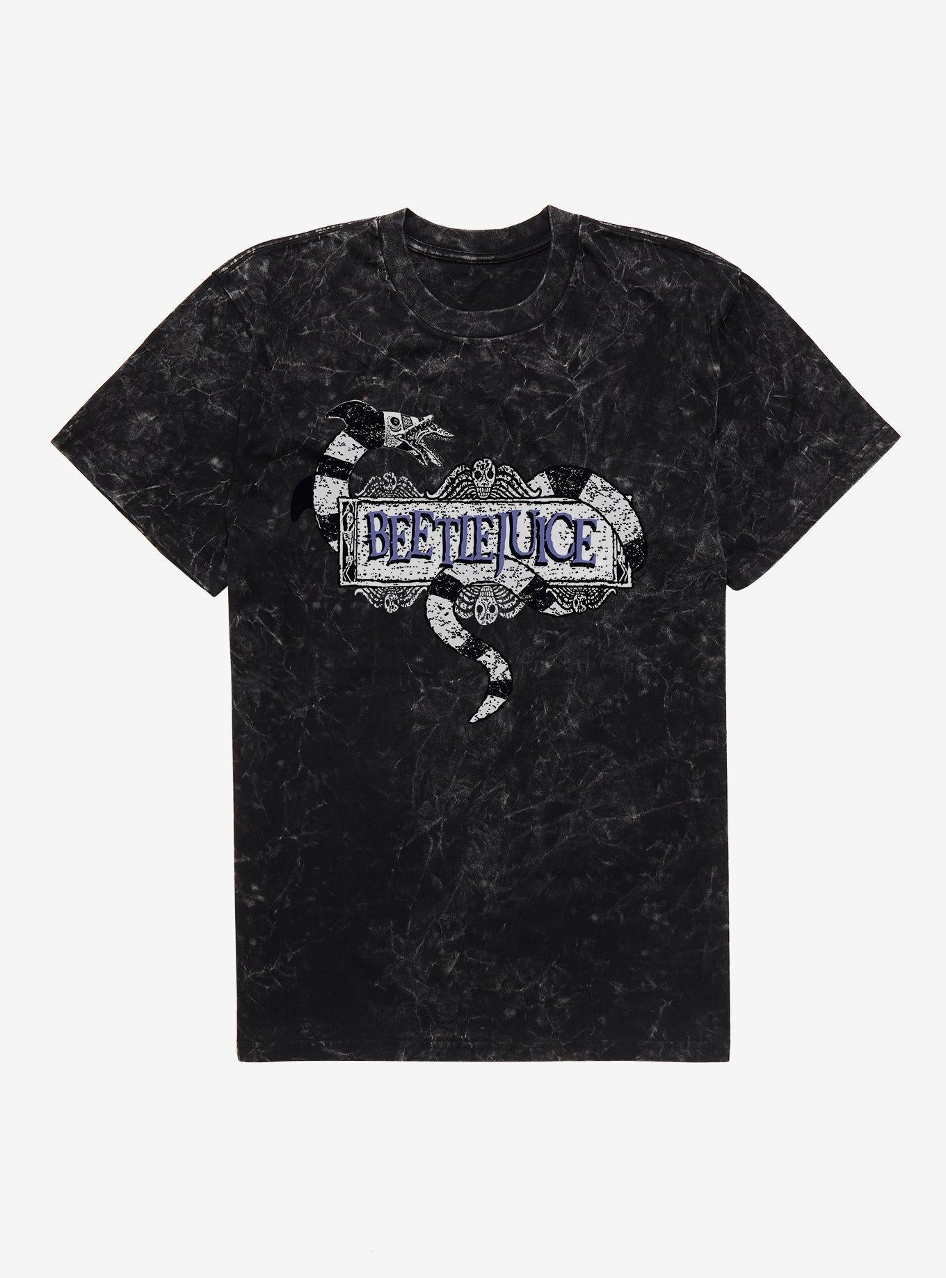 Beetlejuice Sandworm Logo Mineral Wash T-Shirt | Trending Graphic Tee For Fans