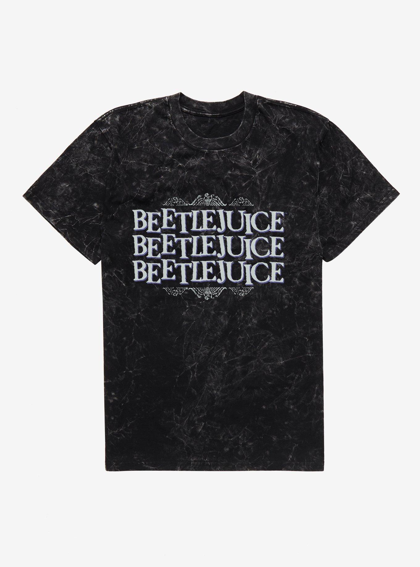 Beetlejuice Say It Three Times Mineral Wash T-Shirt | Trending Graphic Tee For Fans