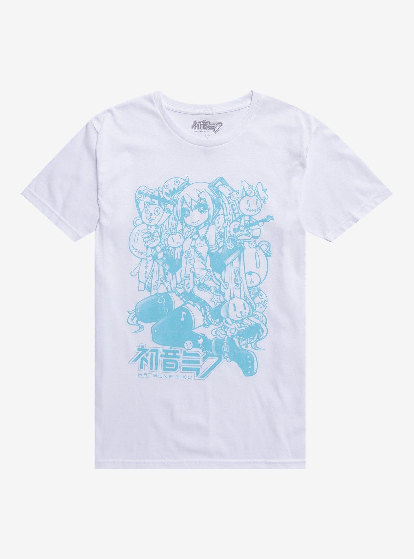 Hatsune Miku Blue Line Art T-Shirt | Trending Graphic Tee For Fans