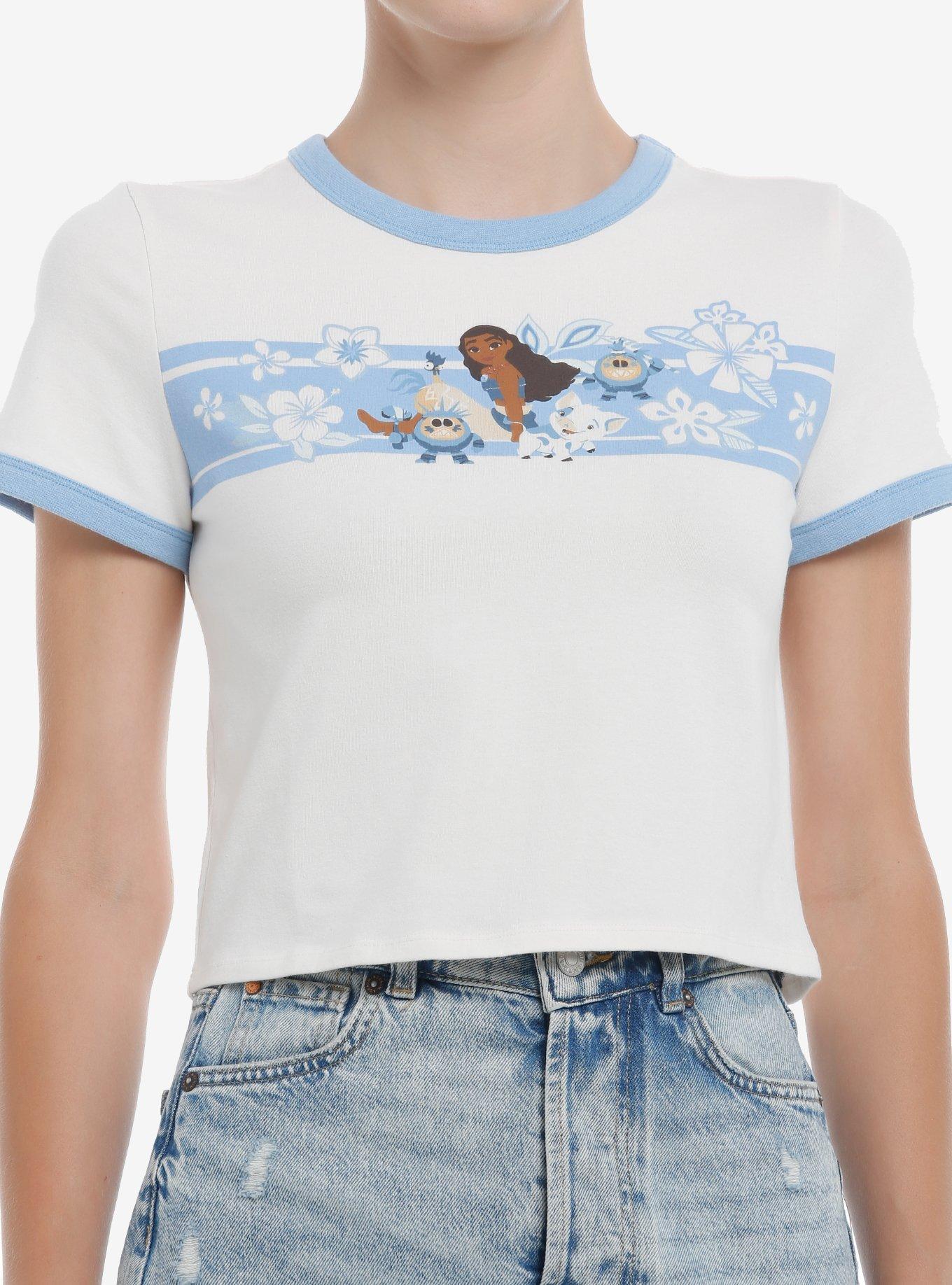 Her Universe Disney Moana Blue Girls Ringer Baby T-Shirt | Trending Graphic Tee For Fans