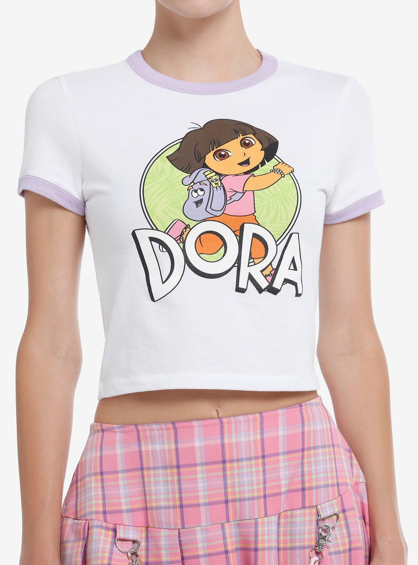 Dora The Explorer Portrait Girls Ringer Baby T-Shirt | Trending Graphic Tee For Fans