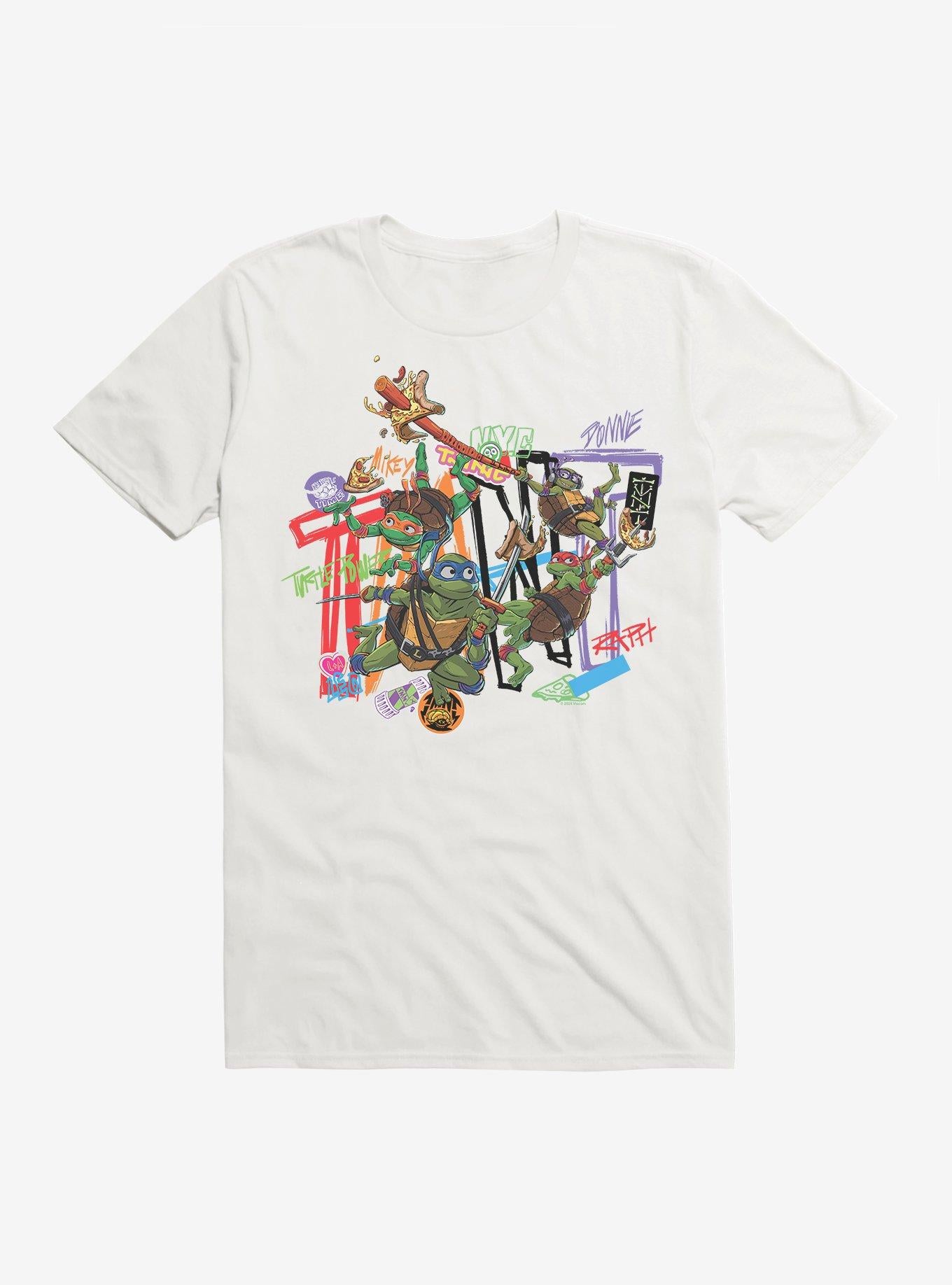 Teenage Mutant Ninja Turtles Mutant Mayhem Grafitti Collage T-Shirt | Trending Graphic Tee For Fans