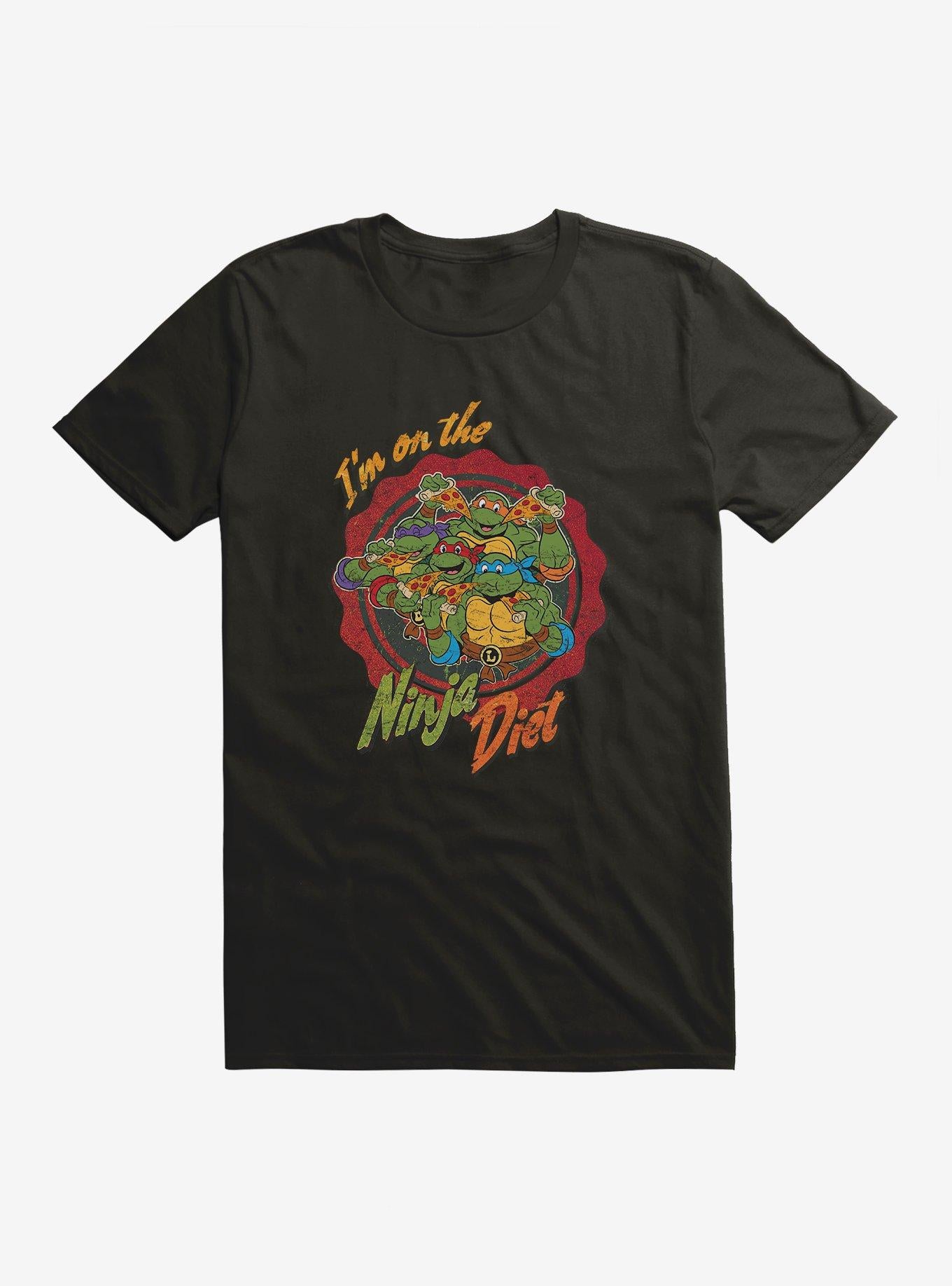Teenage Mutant Ninja Turtles On The Ninja Diet Group Pizza T-Shirt | Trending Graphic Tee For Fans