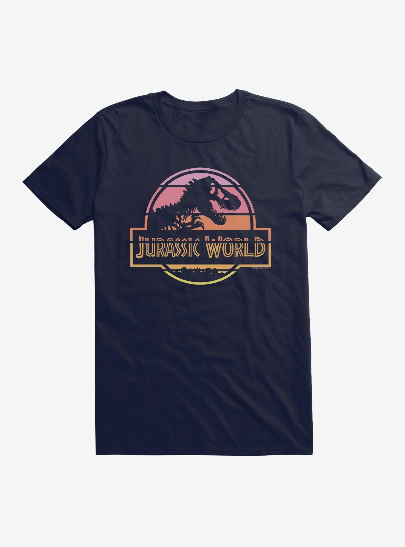 Jurassic World Pastel Sunset Logo T-Shirt | Trending Graphic Tee For Fans