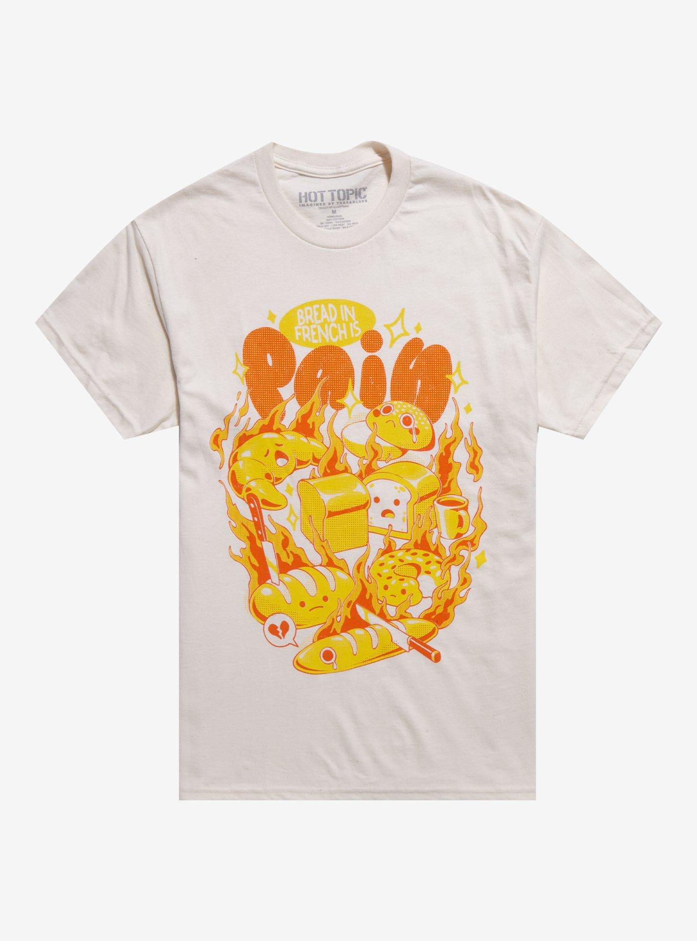 French Bread Flames By Illustrata T-Shirt | Trending Graphic Tee For Fans