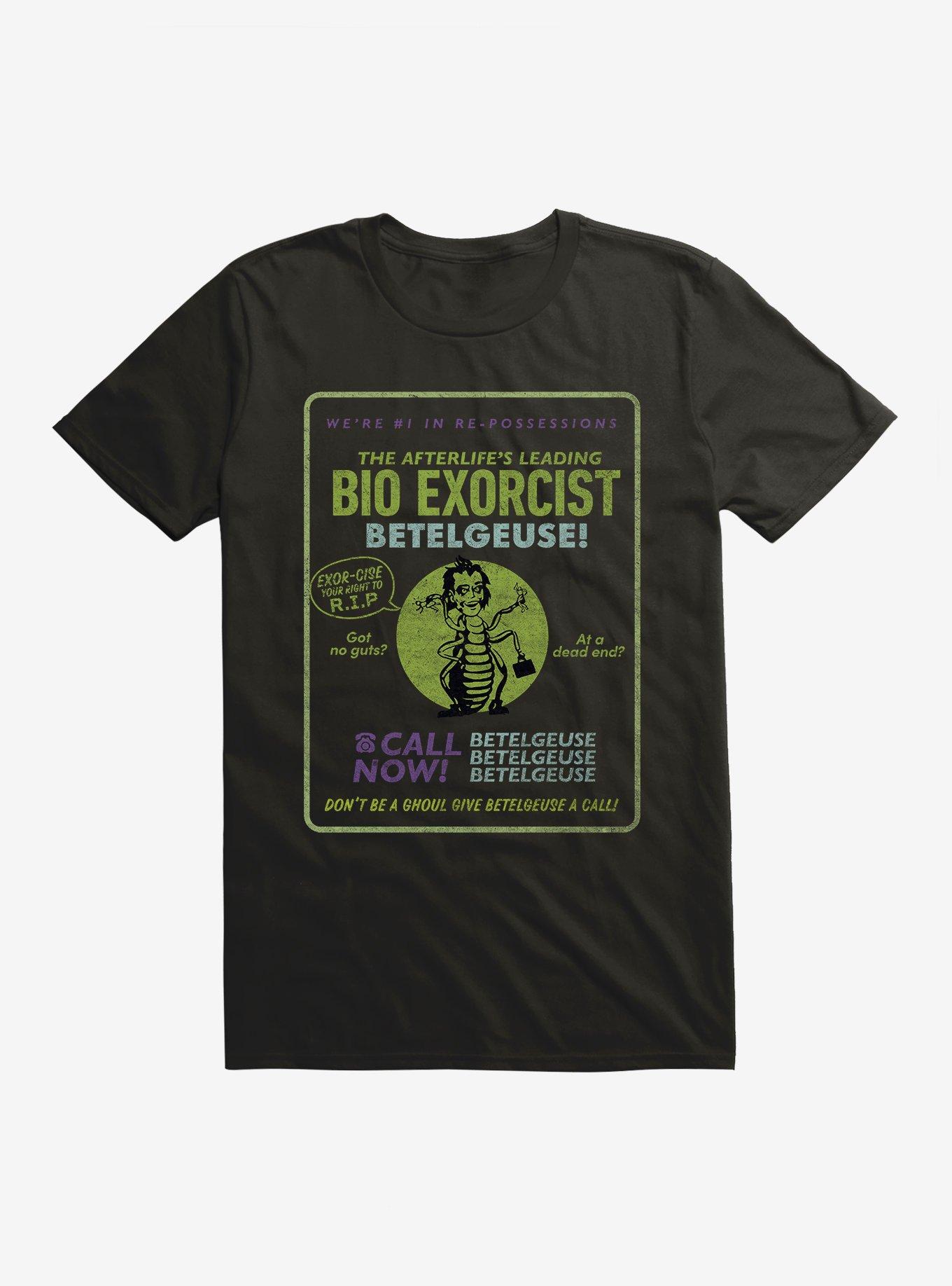 Beetlejuice Beetlejuice Betelguese Bio-Exorcist Calling Card T-Shirt | Trending Graphic Tee For Fans