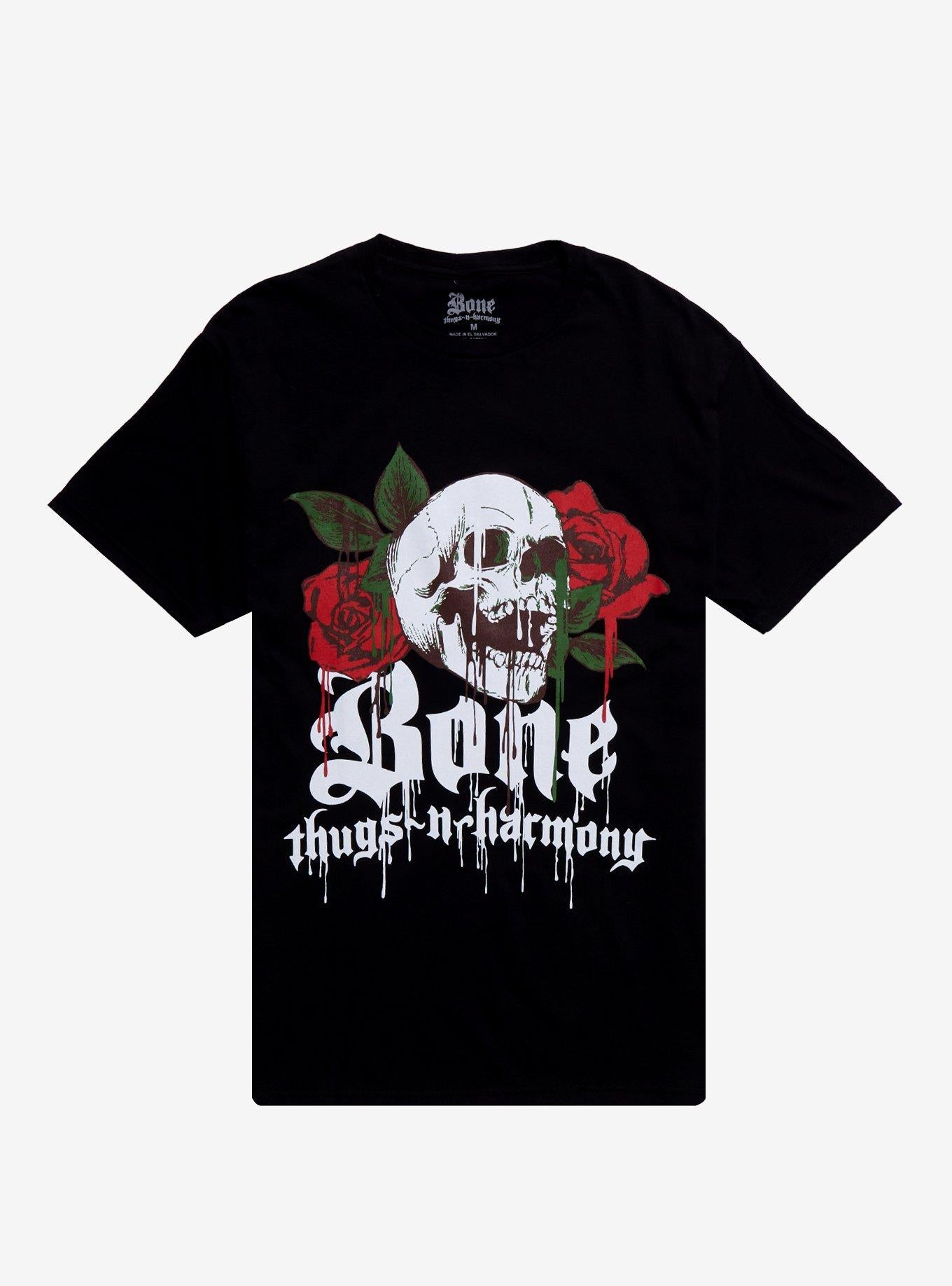 Bone Thugs-N-Harmony Dripping Skull & Roses T-Shirt | Trending Graphic Tee For Fans