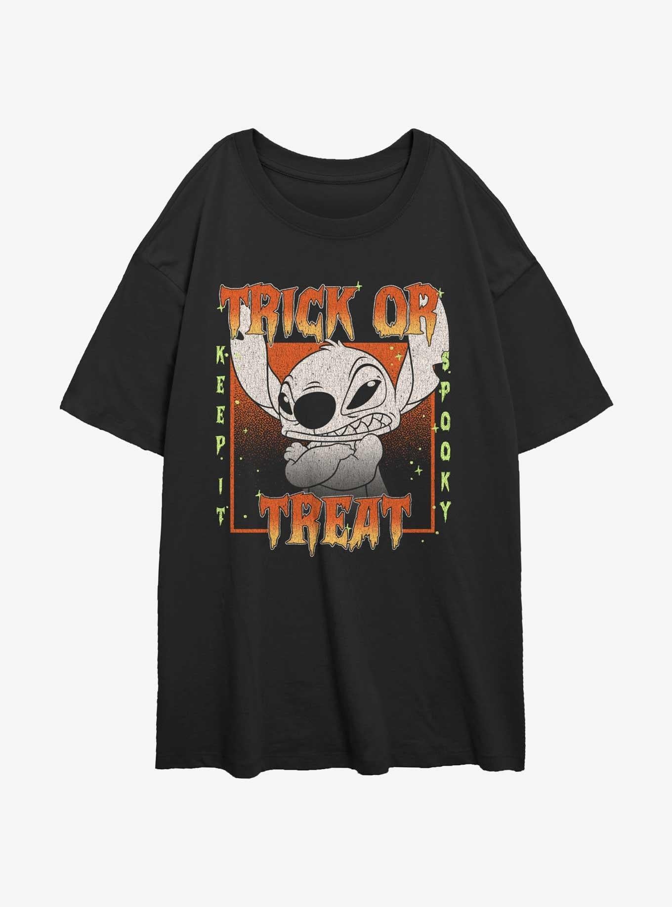 Disney Lilo & Stitch Stay Spooky Girls Oversized T-Shirt | Trending Graphic Tee For Fans