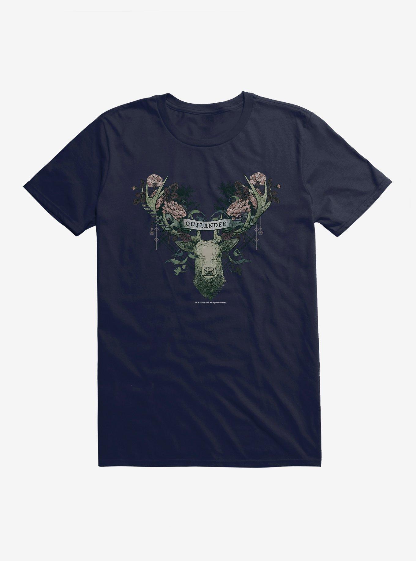 Outlander Floral Deer T-Shirt | Trending Graphic Tee For Fans