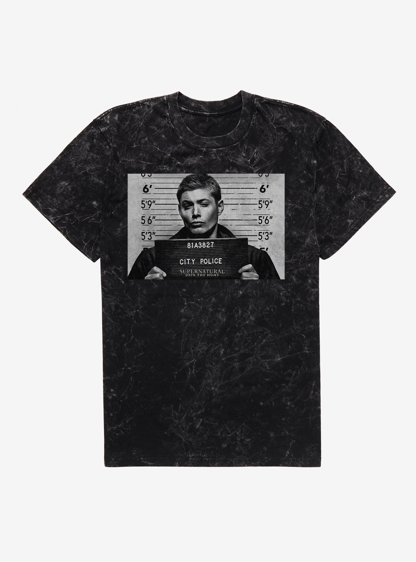Supernatural Mug Shot Mineral Wash T-Shirt | Trending Graphic Tee For Fans