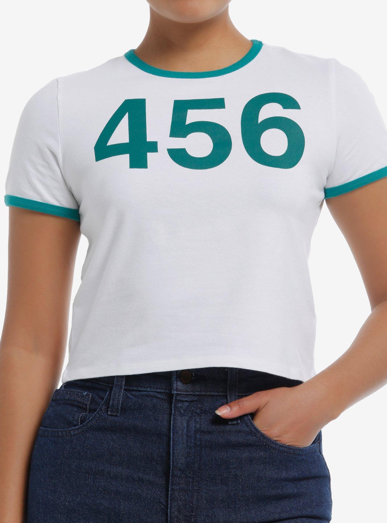 Squid Game Player 456 Girls Ringer Baby T-Shirt | Trending Graphic Tee For Fans