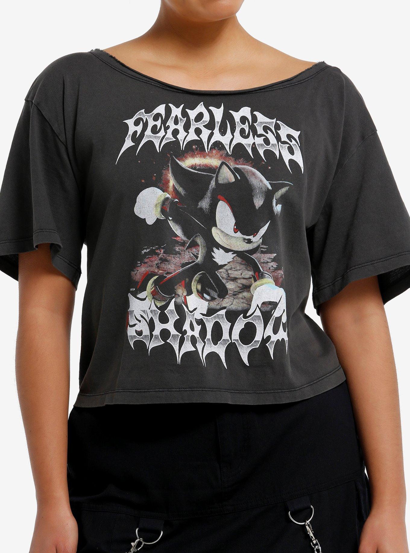 Sonic The Hedgehog Shadow Off-The-Shoulder Girls Crop T-Shirt | Trending Graphic Tee For Fans