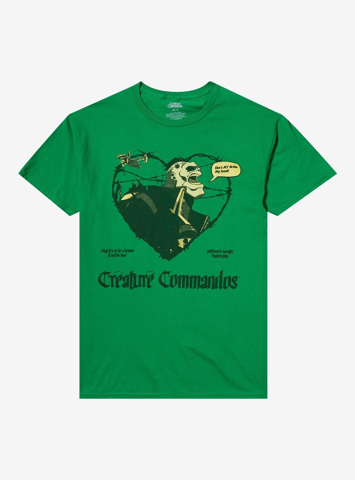 DC Comics Creature Commandos Frankenstein Barbed Wire Heart T-Shirt | Trending Graphic Tee For Fans