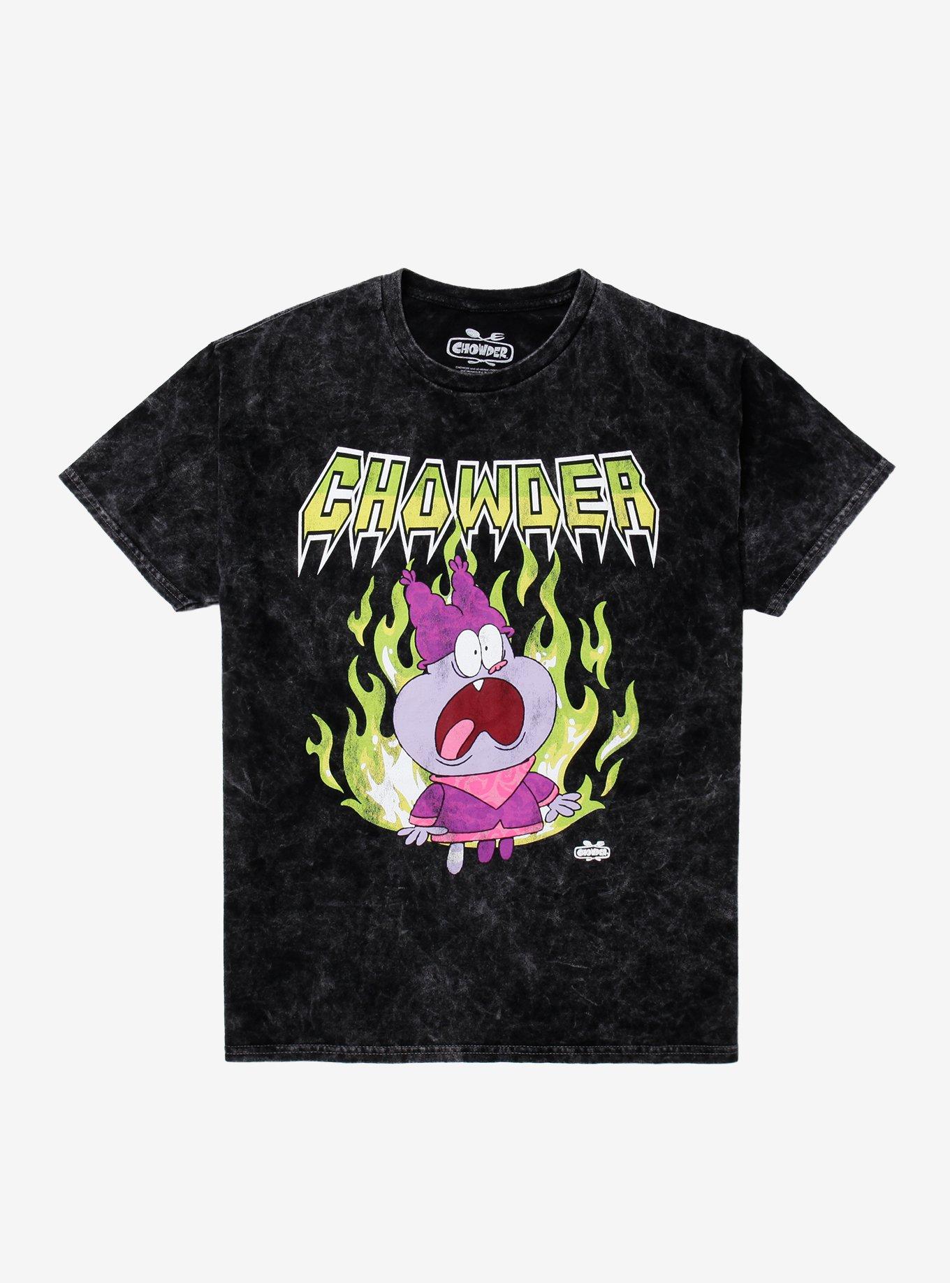 Chowder Metal Flames Mineral Wash T-Shirt | Trending Graphic Tee For Fans