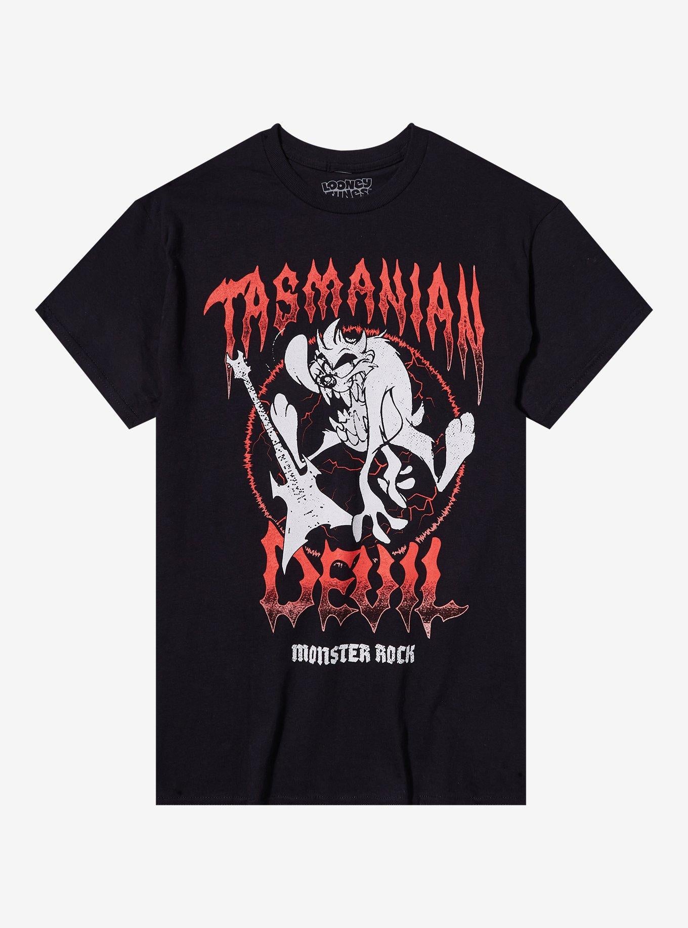Looney Tunes Tasmanian Devil Rock Double-Sided T-Shirt | Trending Graphic Tee For Fans