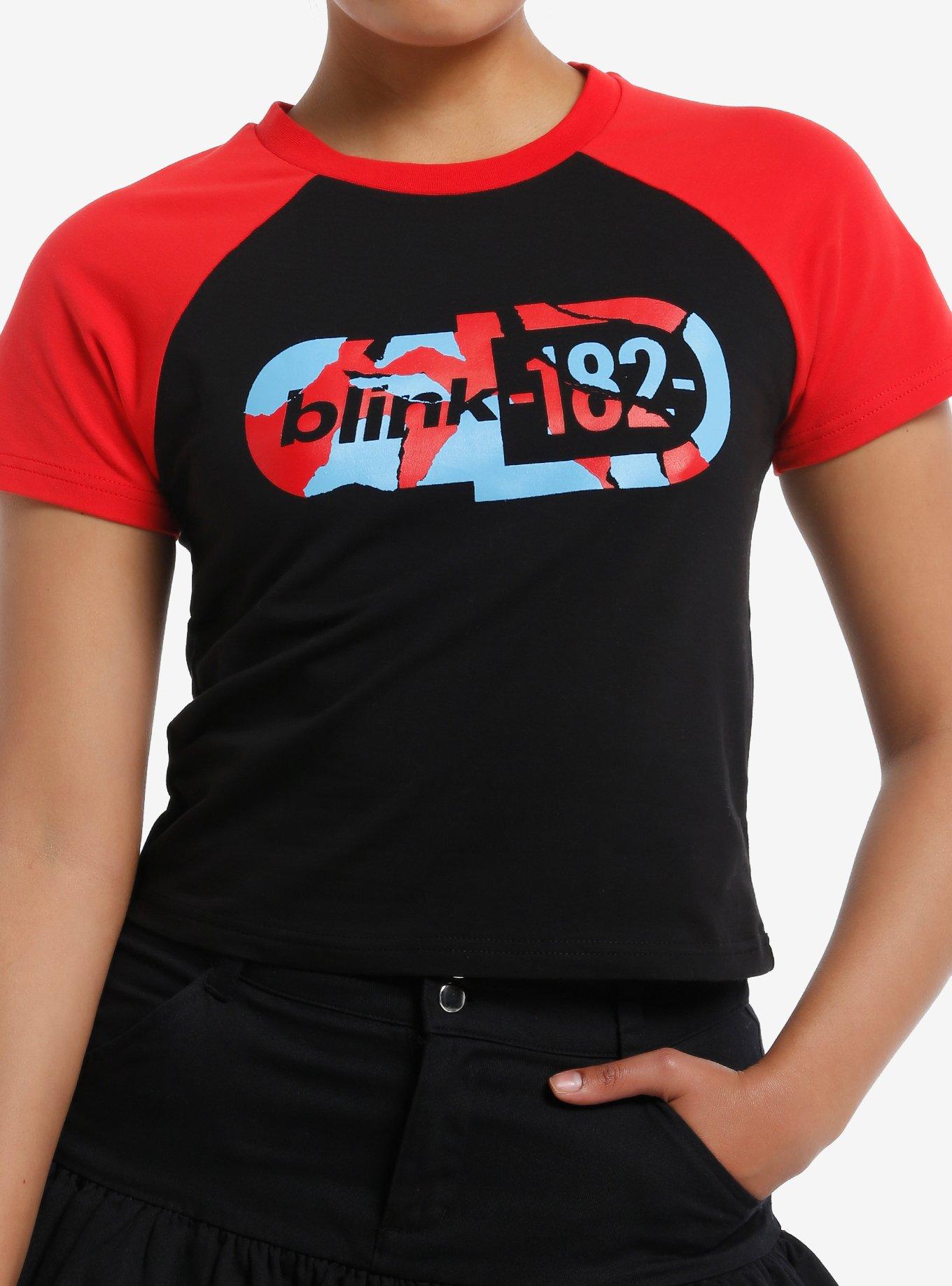 Blink-182 Shattered Logo Girls Baby Raglan T-Shirt | Trending Graphic Tee For Fans