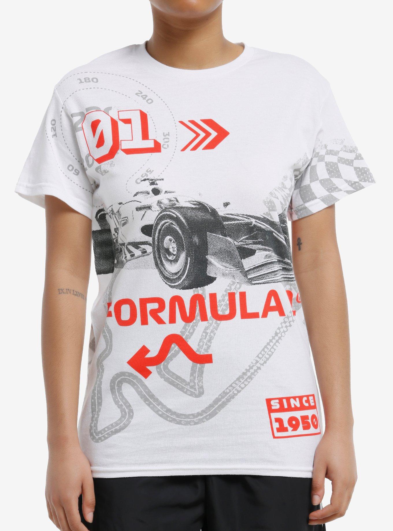 Formula 1 Racing Boyfriend Fit Girls T-Shirt | Trending Graphic Tee For Fans