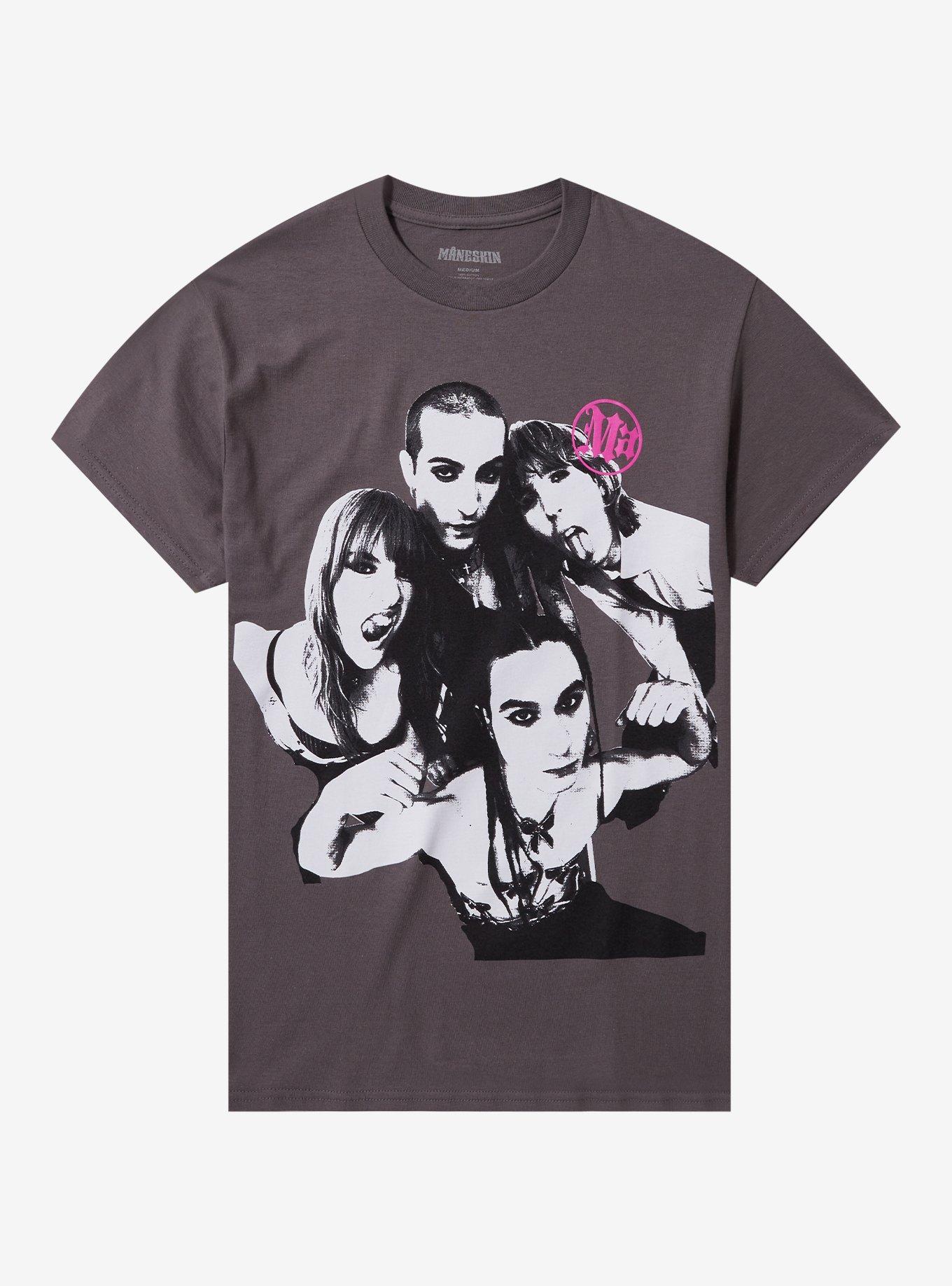 Maneskin Group Photo Boyfriend Fit Girls T-Shirt | Trending Graphic Tee For Fans