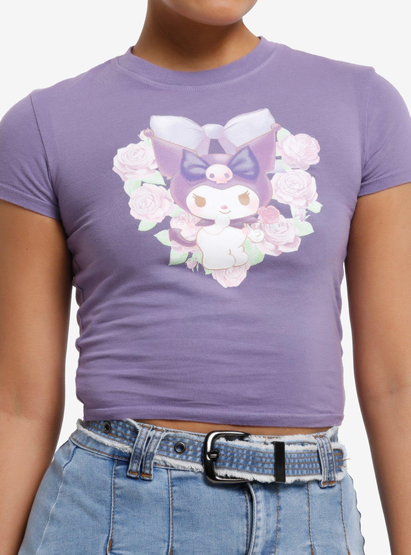 Kuromi Flower Frame Girls Baby T-Shirt | Trending Graphic Tee For Fans