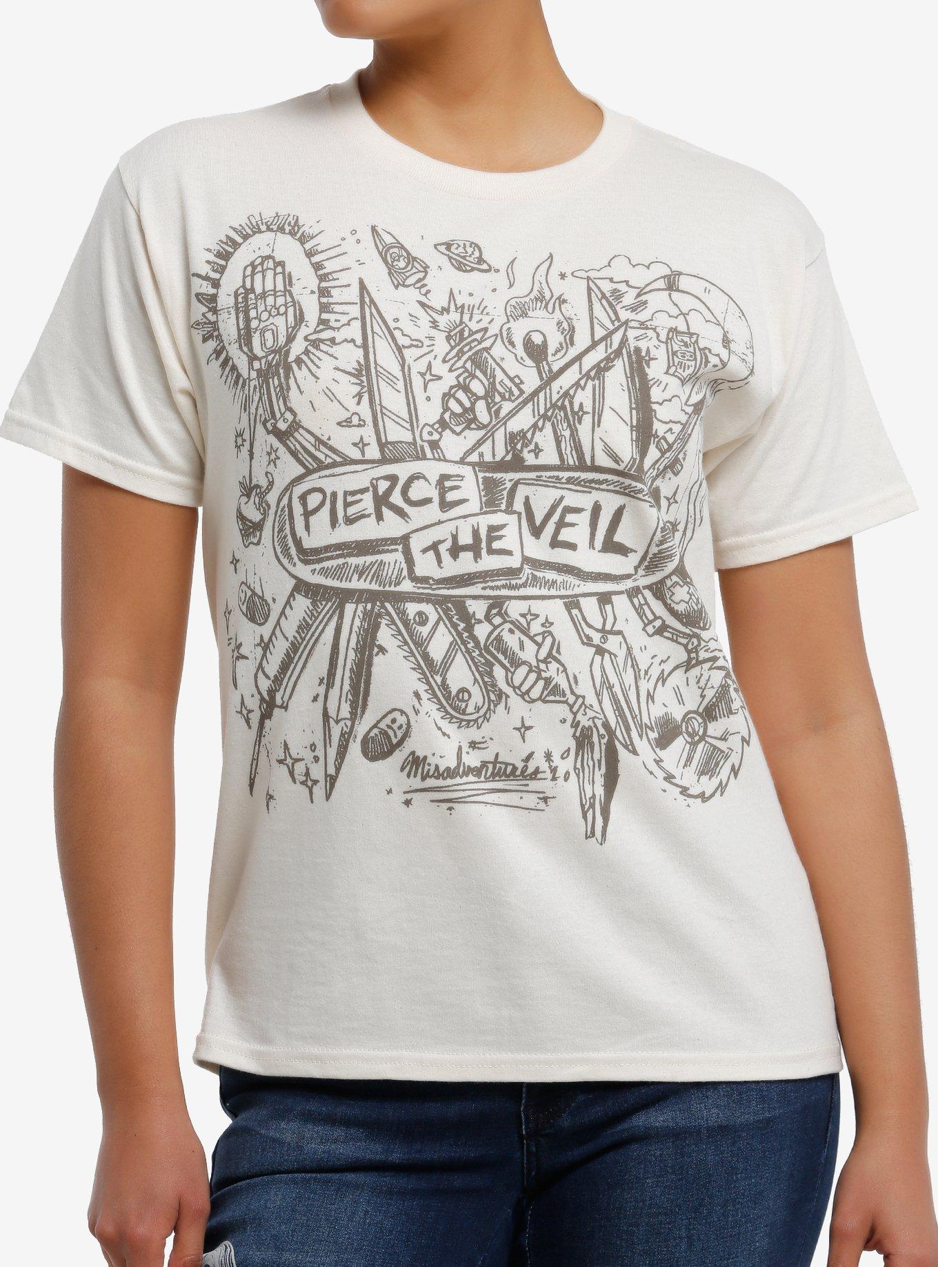 Pierce The Veil Misadventures Shrunken Fit Girls T-Shirt | Trending Graphic Tee For Fans