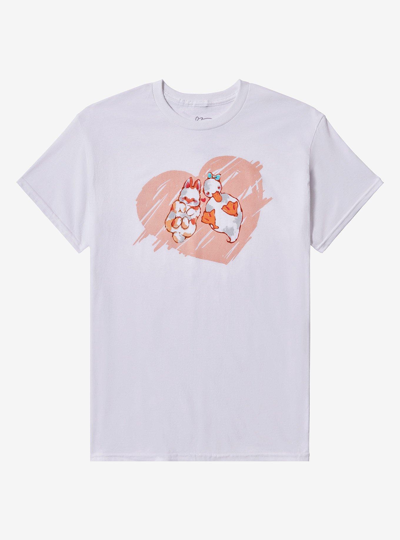 Goose & Bunny Heart By PinkPafu T-Shirt | Trending Graphic Tee For Fans