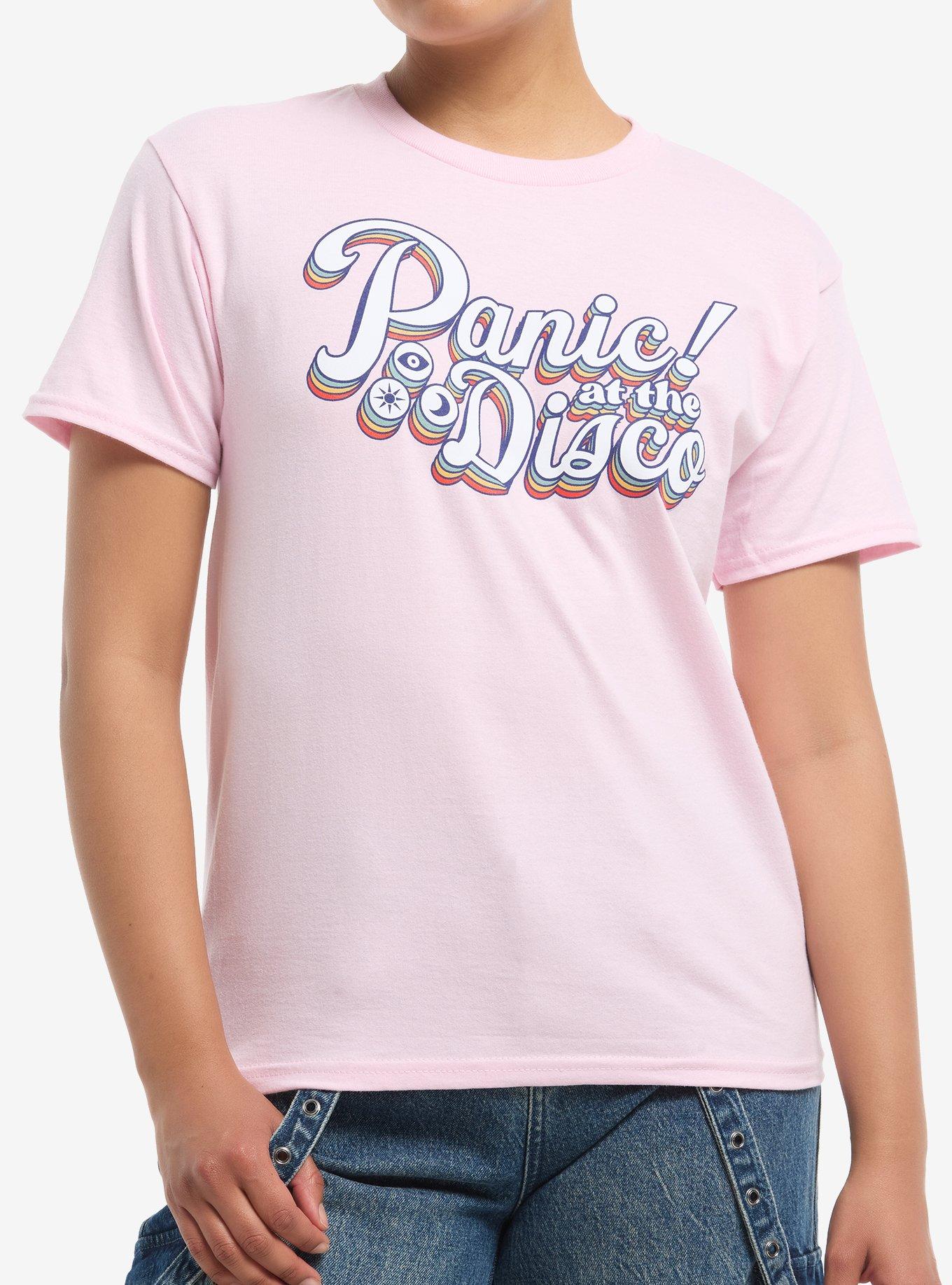Panic! At The Disco Pastel Pink Shrunken Fit T-Shirt | Trending Graphic Tee For Fans