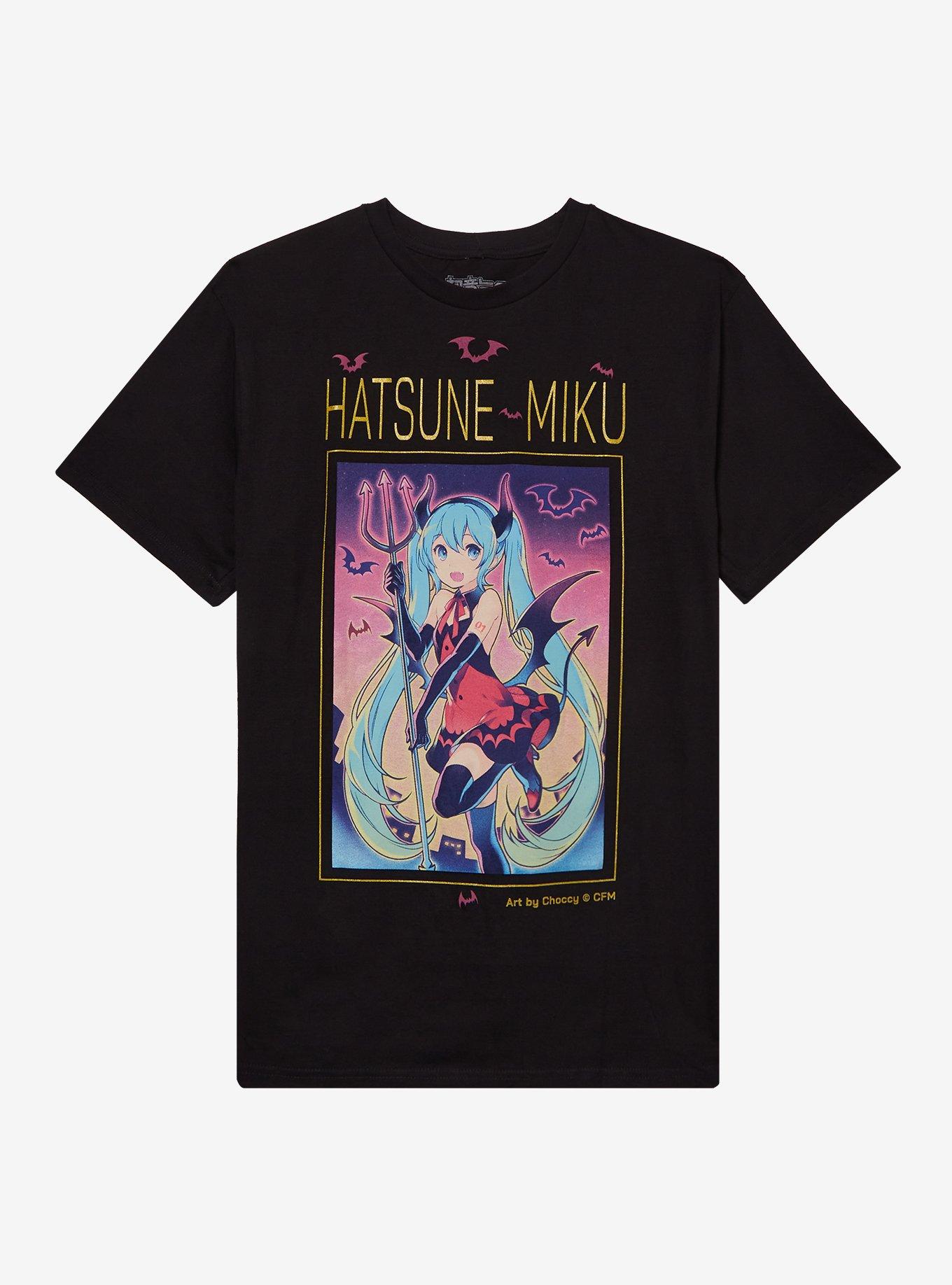 Hatsune Miku Devil Costume Metallic Details By Choccy T-Shirt | Trending Graphic Tee For Fans
